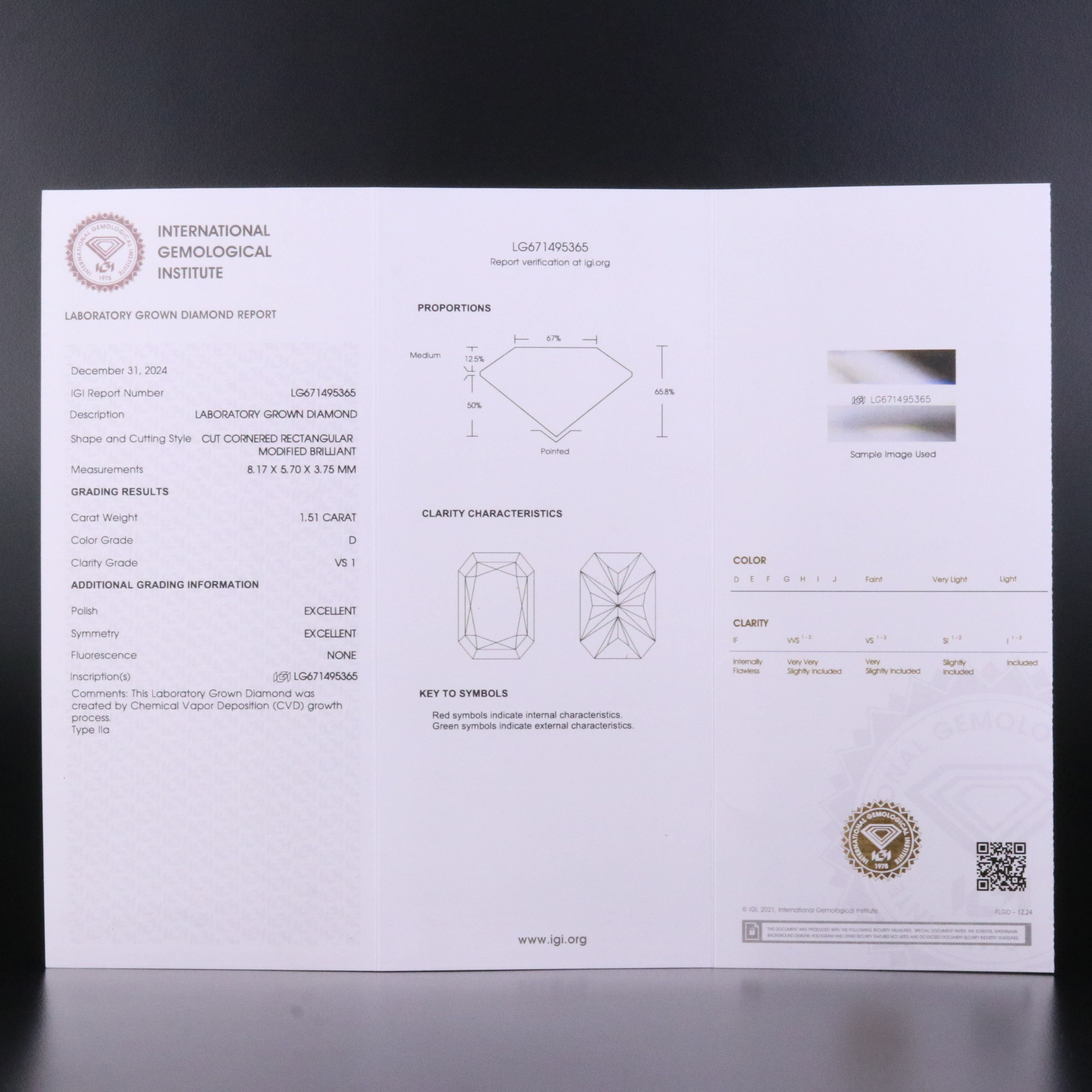 Loose 3.02 CTW Lab Grown Diamond Pair with IGI Reports