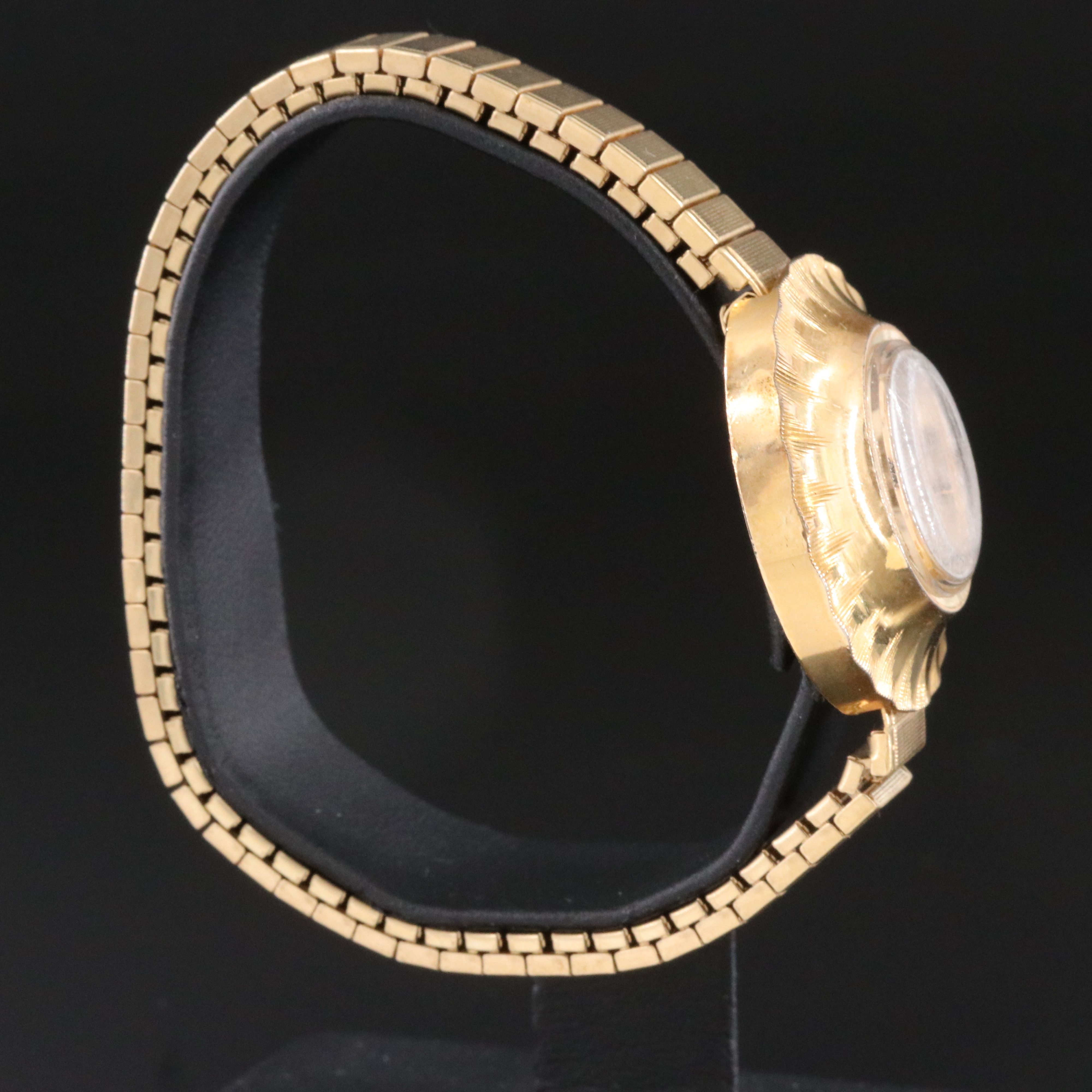 Timex Sunflower Cased Gold-Tone Stem Wind Watch