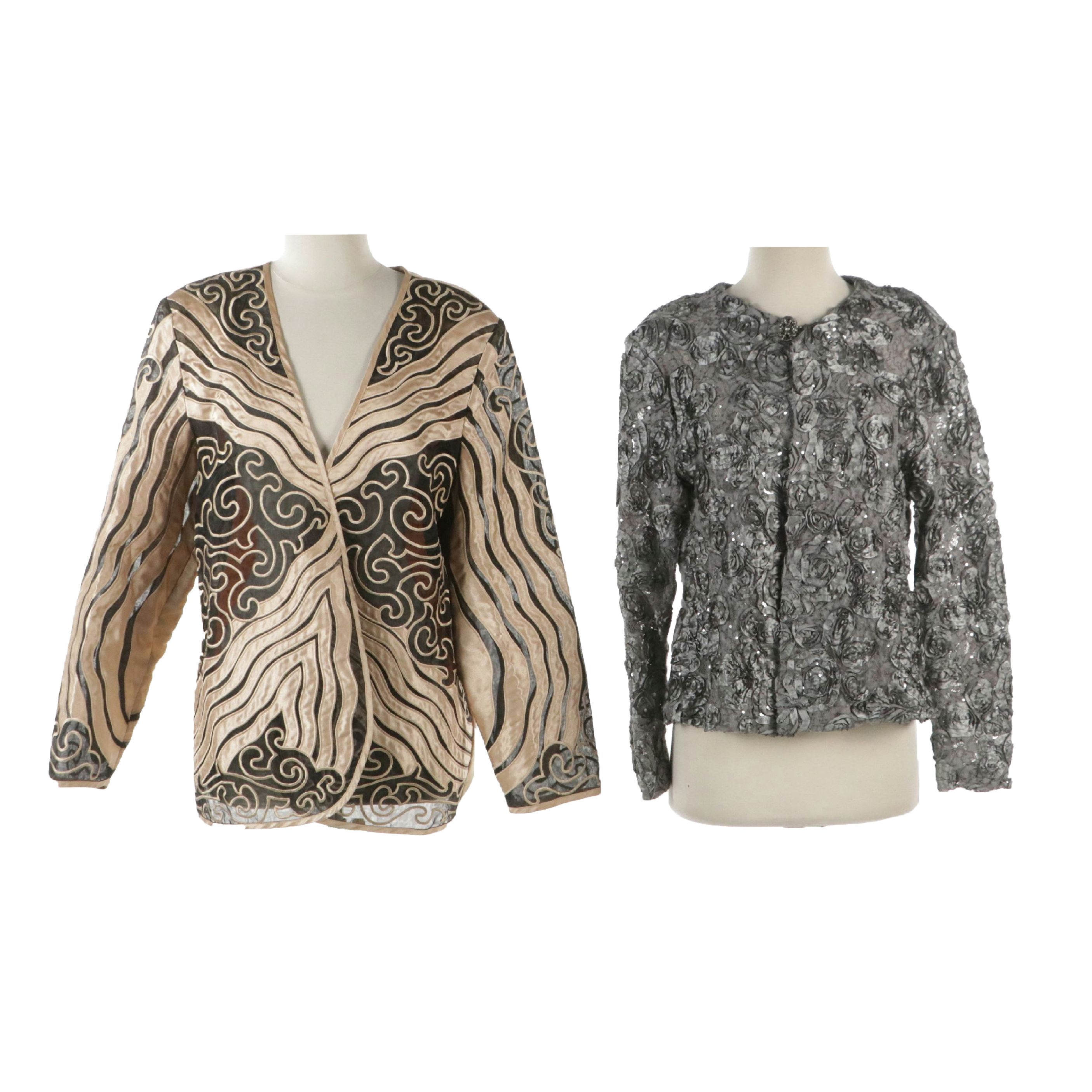 Cachet and Moshita Couture Embroidered and Ribbon Work Occasion Jackets