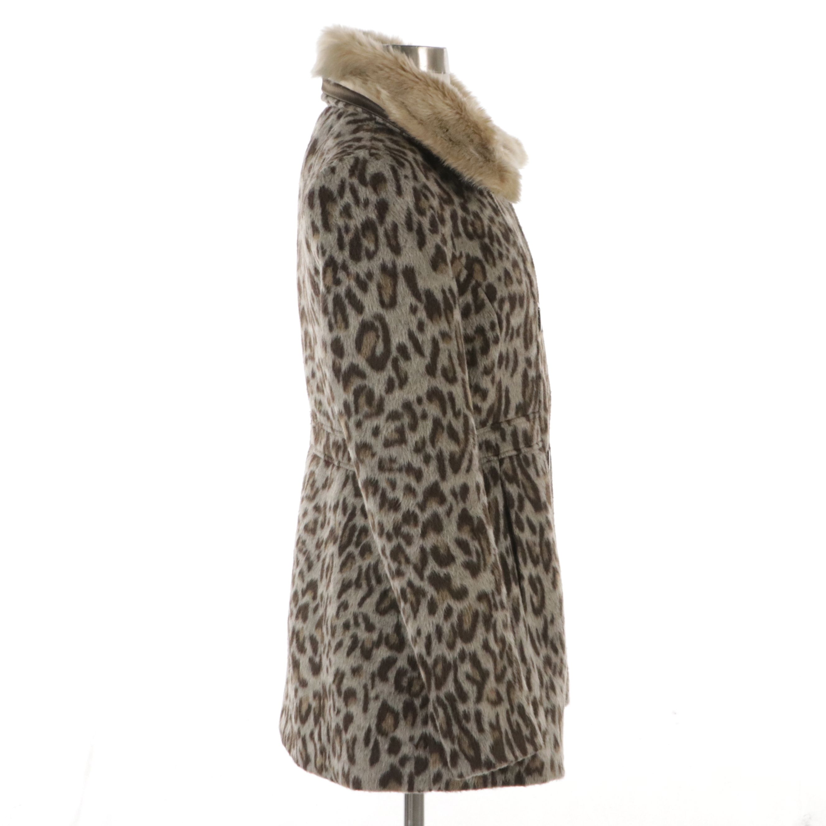 Buttons Faux Fur Double-Breasted Jacket and Merona Fringe Scarf