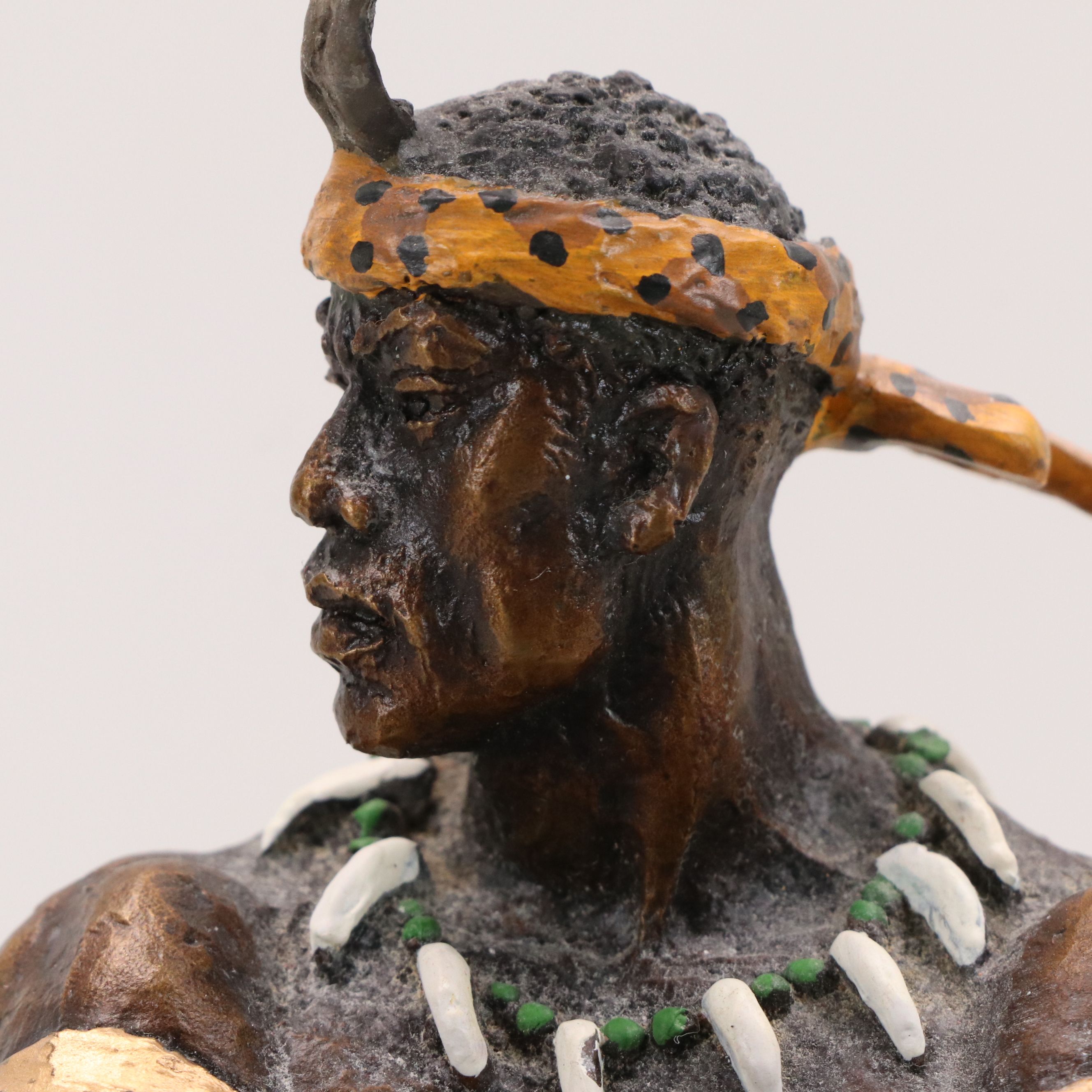 Jim Ponter for The Franklin Mint Hot Cast Bronze Sculpture "Shaka"