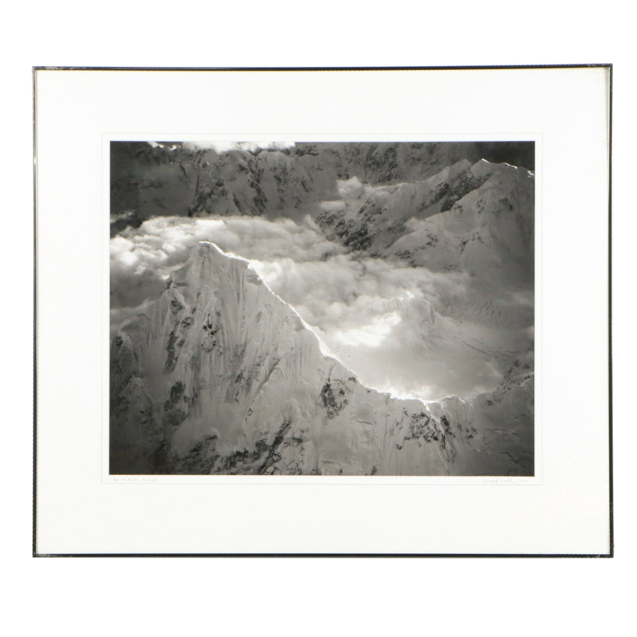 Bradford Washburn Silver Gelatin Photograph "Mt. Huntington, Twilight," 1964