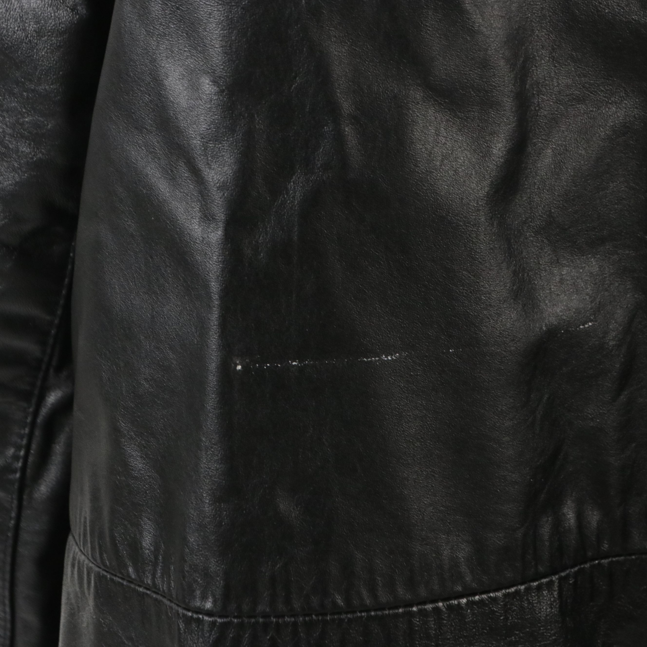 Dubrowsky & Perlbinder Black Leather and Faux-Fur Trimmed Mid-Length Coat