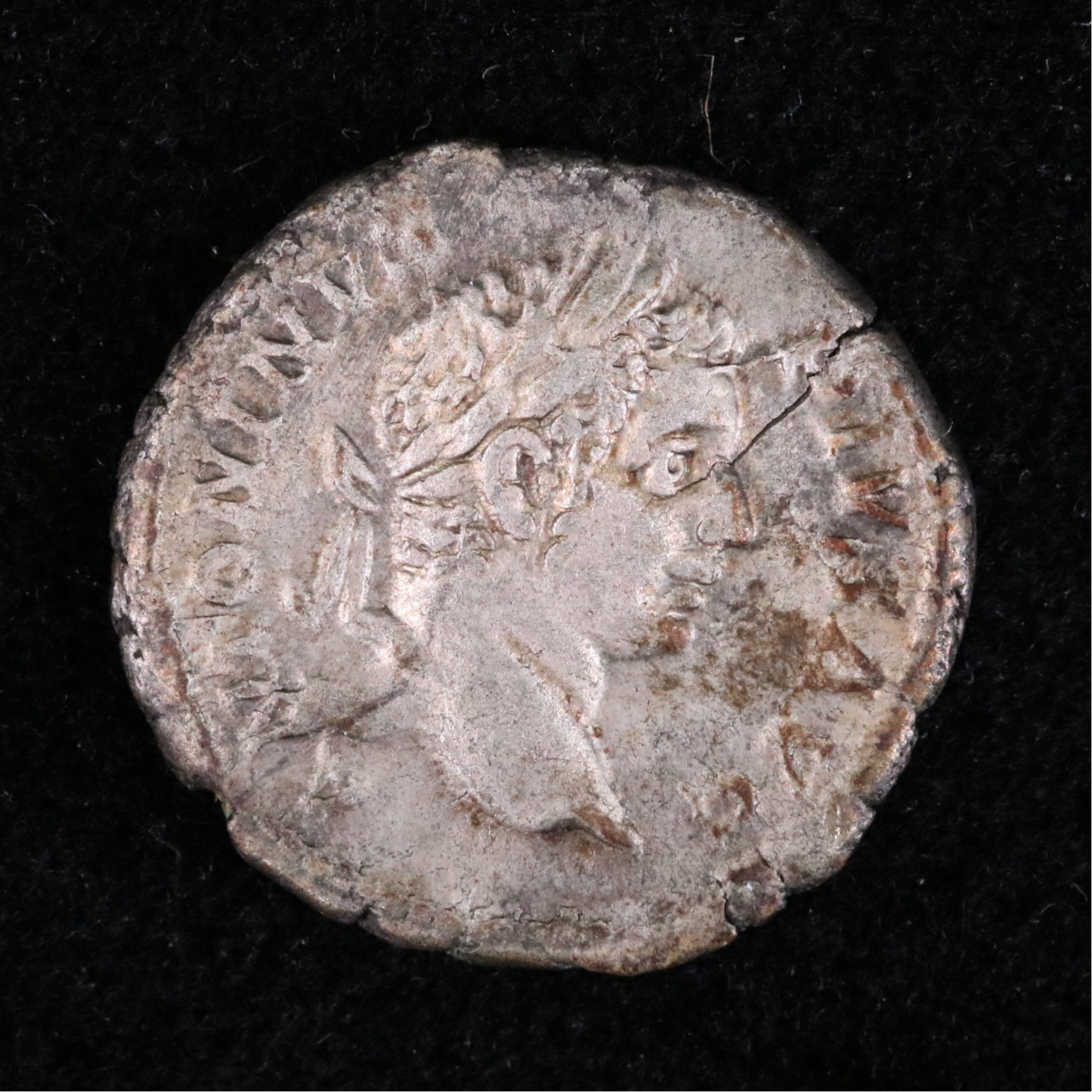 Ancient Roman Imperial AR Denarius Coin of Caracalla, ca. 206 A.D.