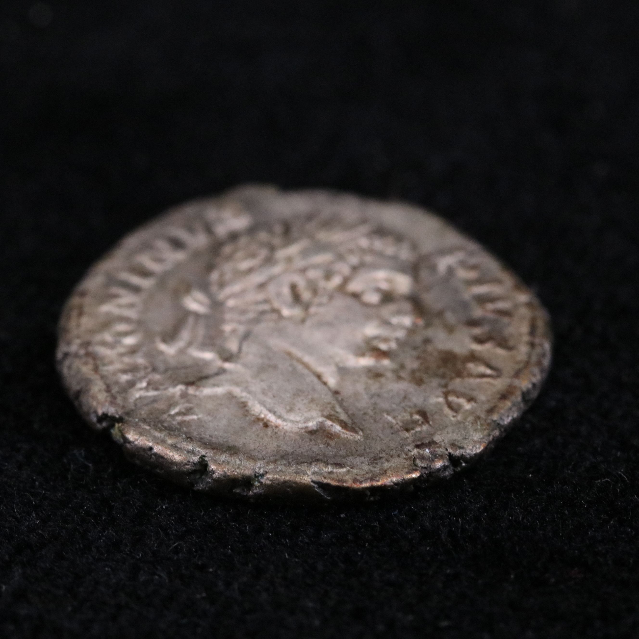Ancient Roman Imperial AR Denarius Coin of Caracalla, ca. 206 A.D.