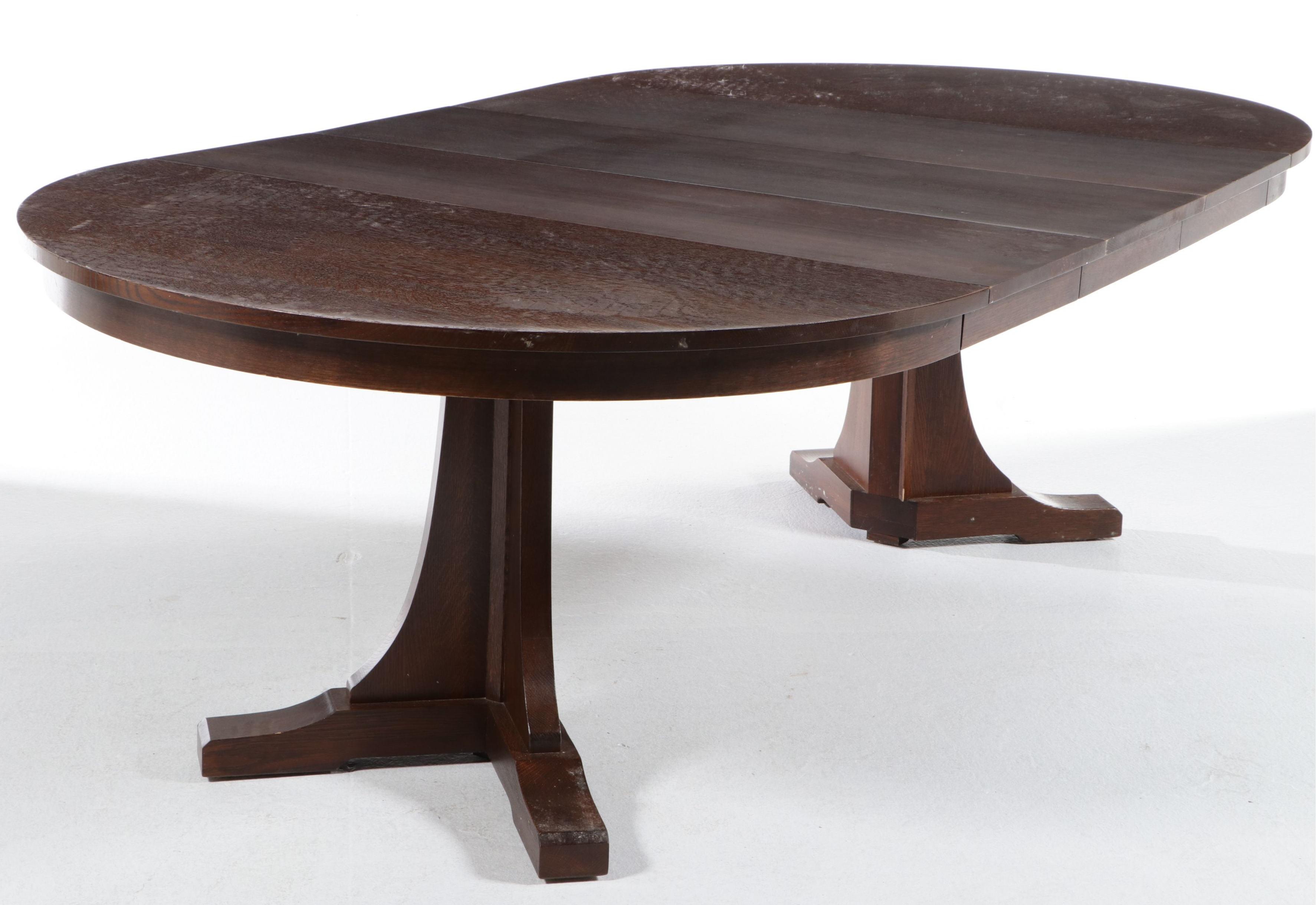 Stickley Mission Collection Quartersawn Oak Pedestal Dining Table, 2008