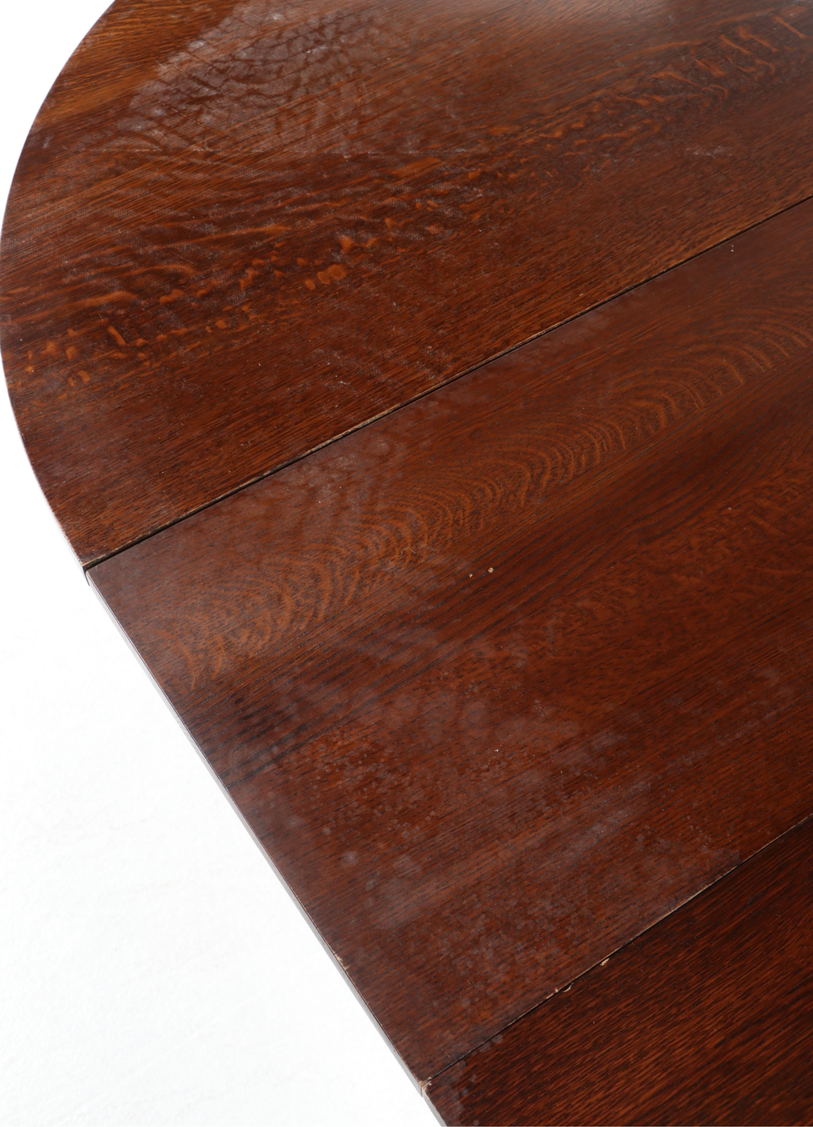 Stickley Mission Collection Quartersawn Oak Pedestal Dining Table, 2008