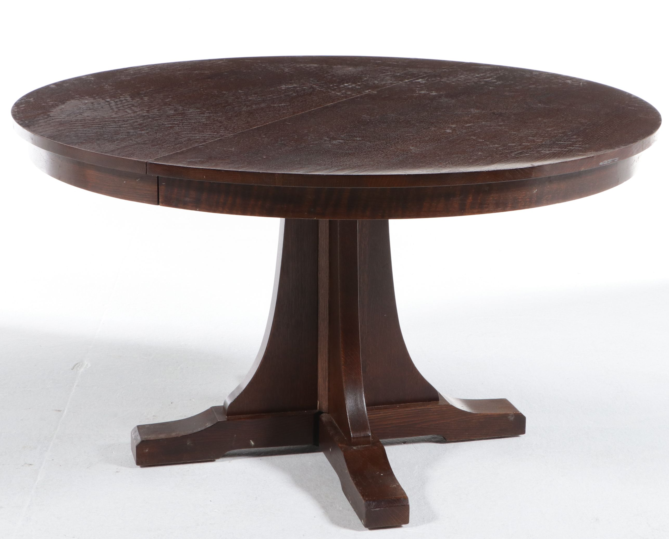Stickley Mission Collection Quartersawn Oak Pedestal Dining Table, 2008