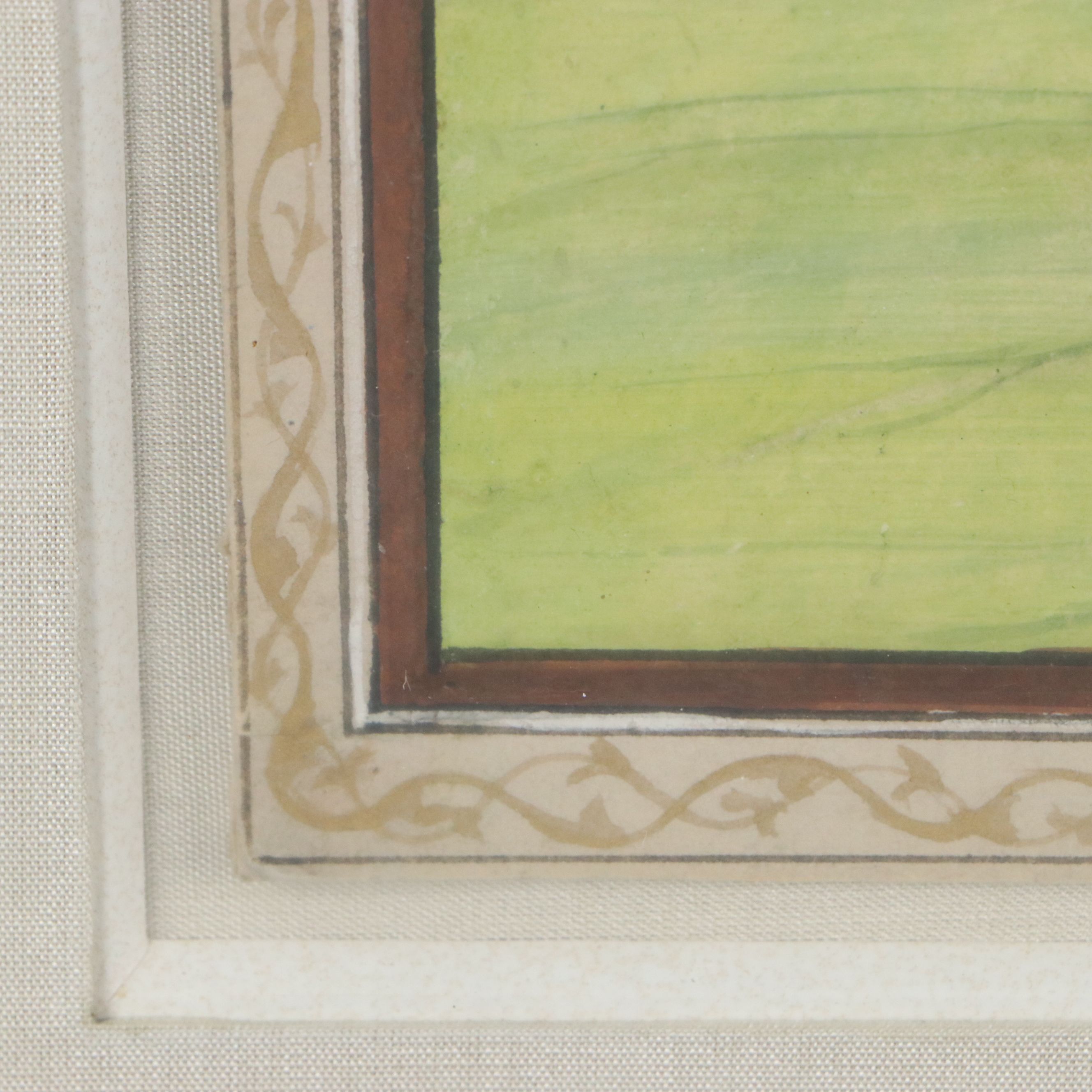 Indo-Persian School Falconry Portrait Gouache Painting, Circa Early 20th Century