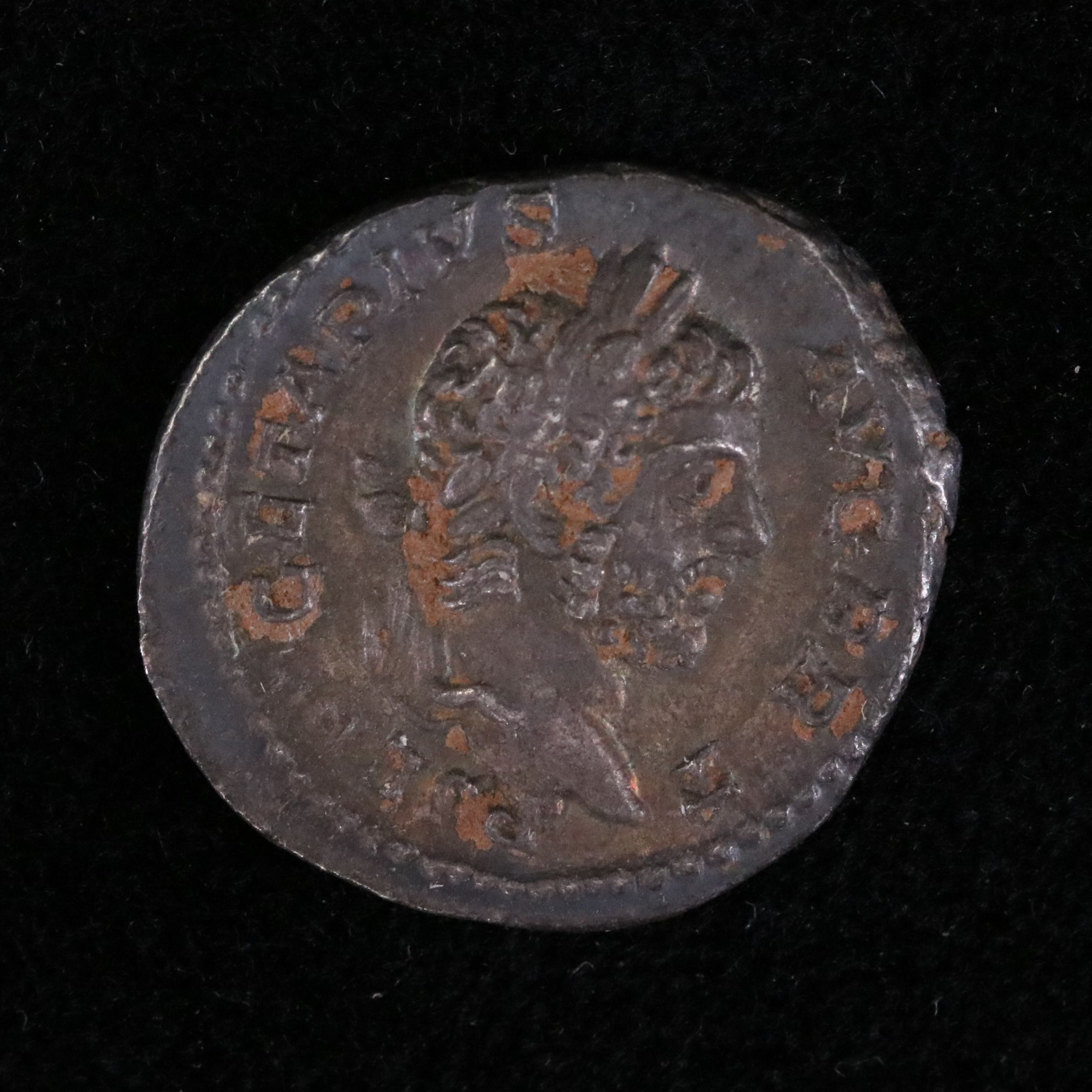 Ancient Roman Imperial AR Denarius Coin of Geta, ca. 211 A.D.
