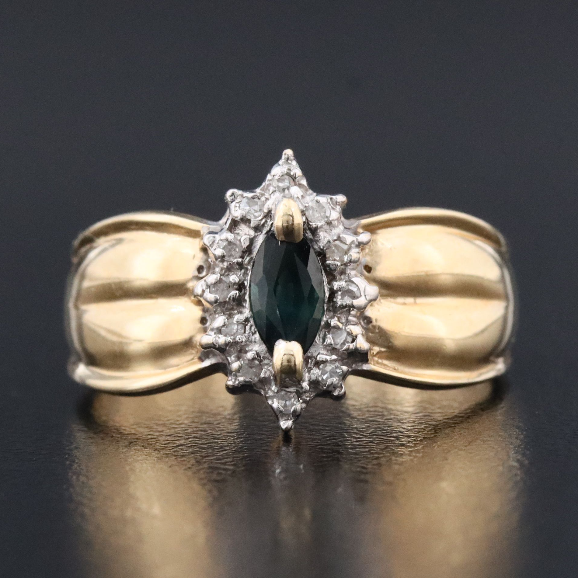 10K Sapphire and Diamond Ring