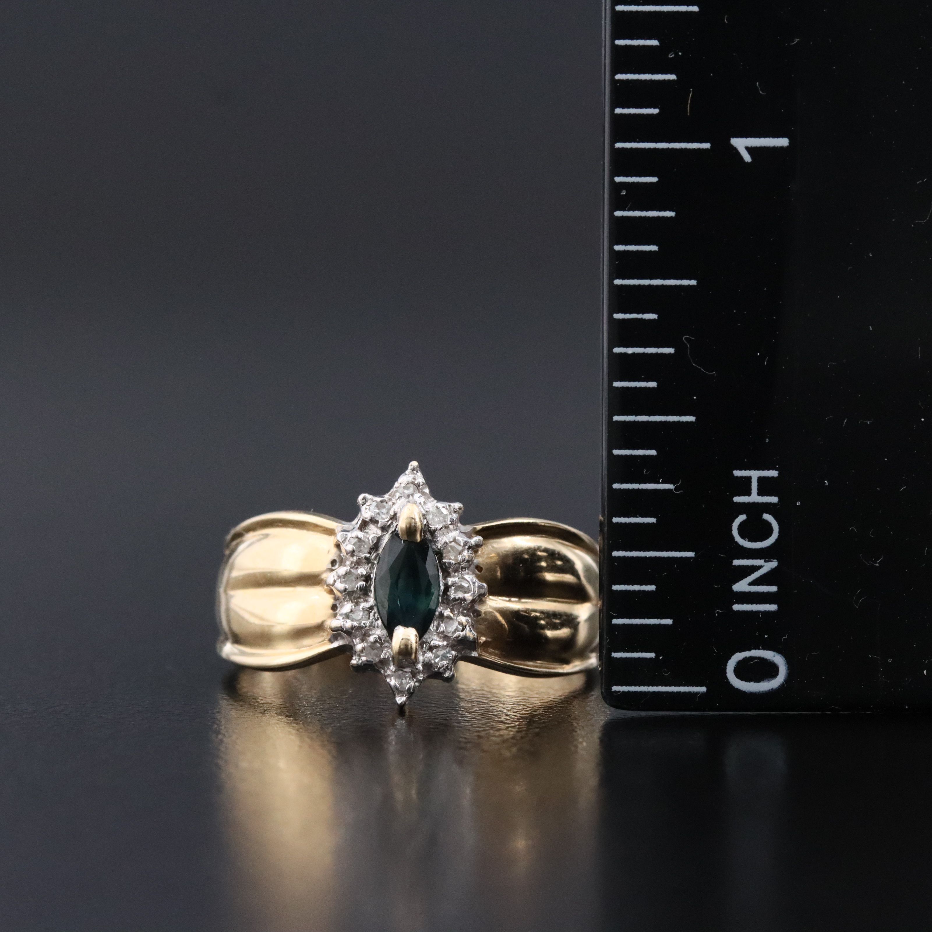 10K Sapphire and Diamond Ring