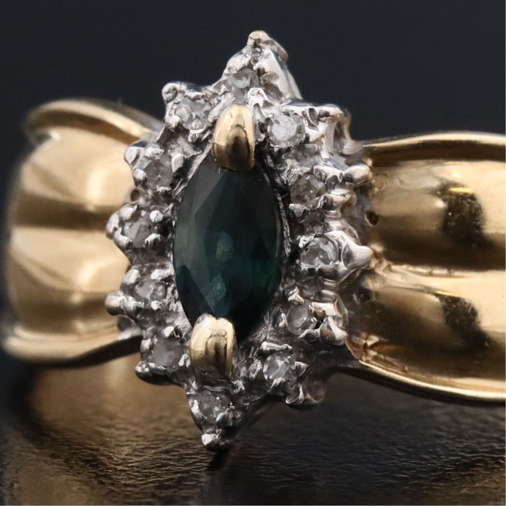 10K Sapphire and Diamond Ring