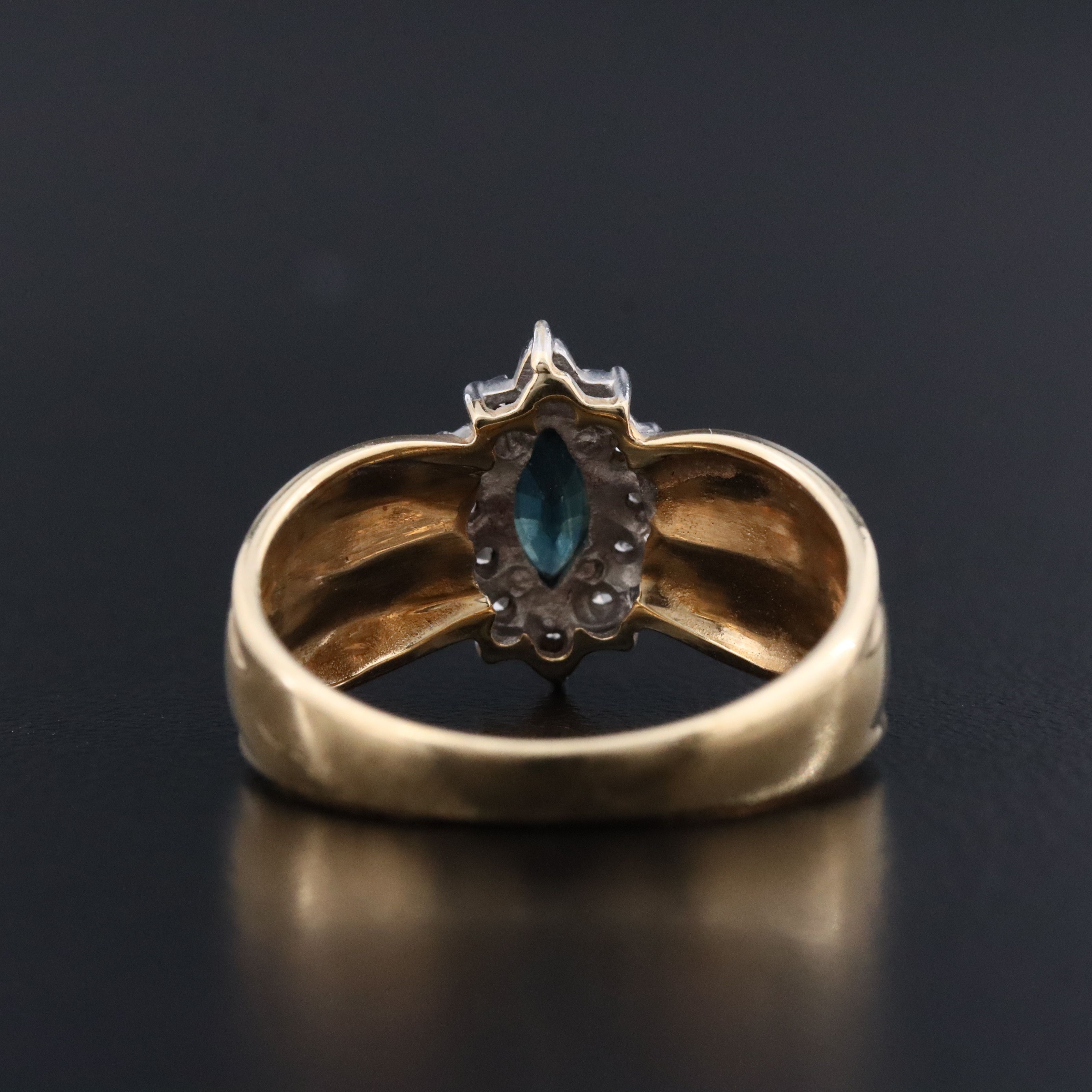 10K Sapphire and Diamond Ring