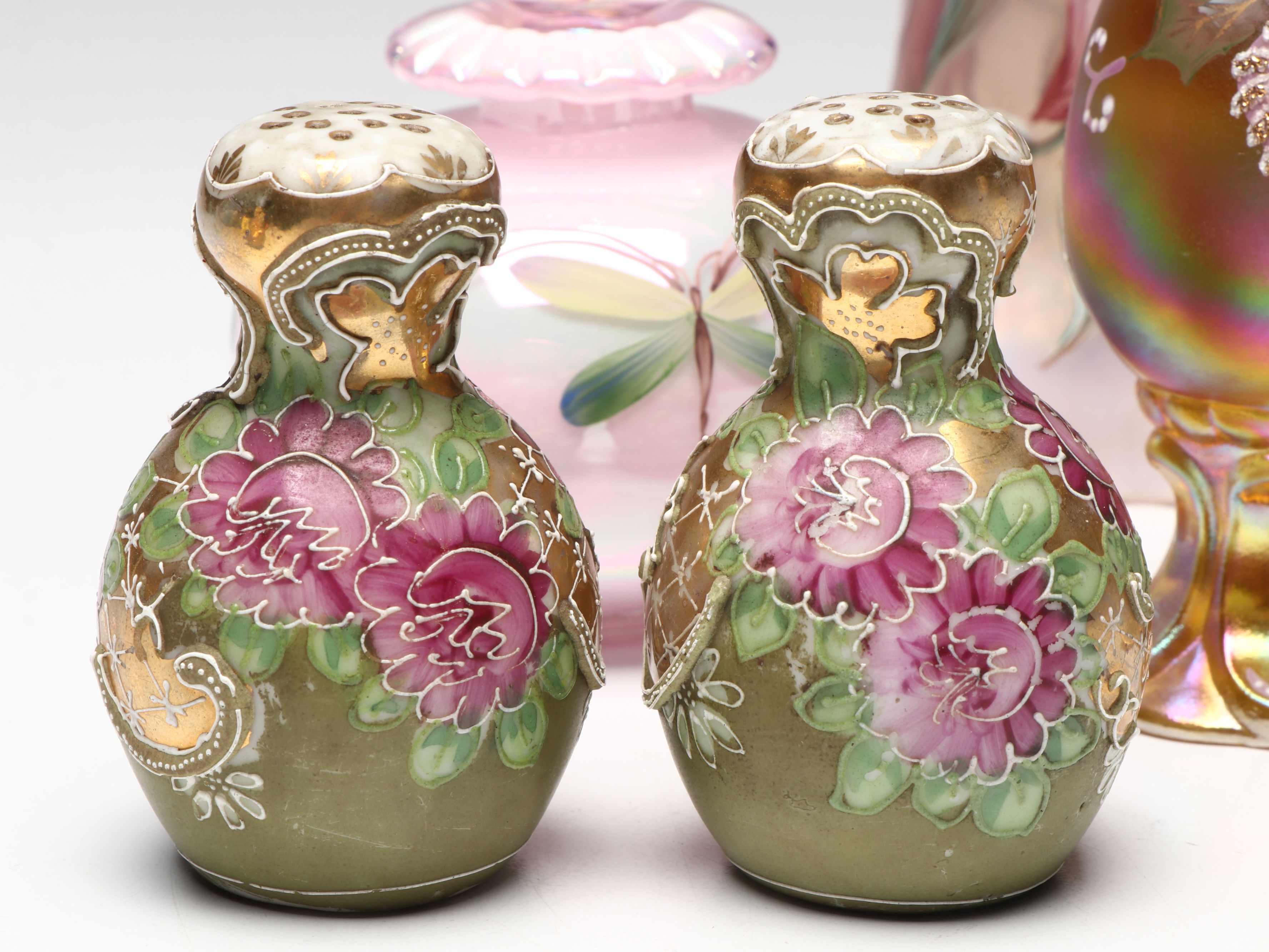 Fenton Glass Perfume Bottle, Cloisonné Bell, and More Table Accessories