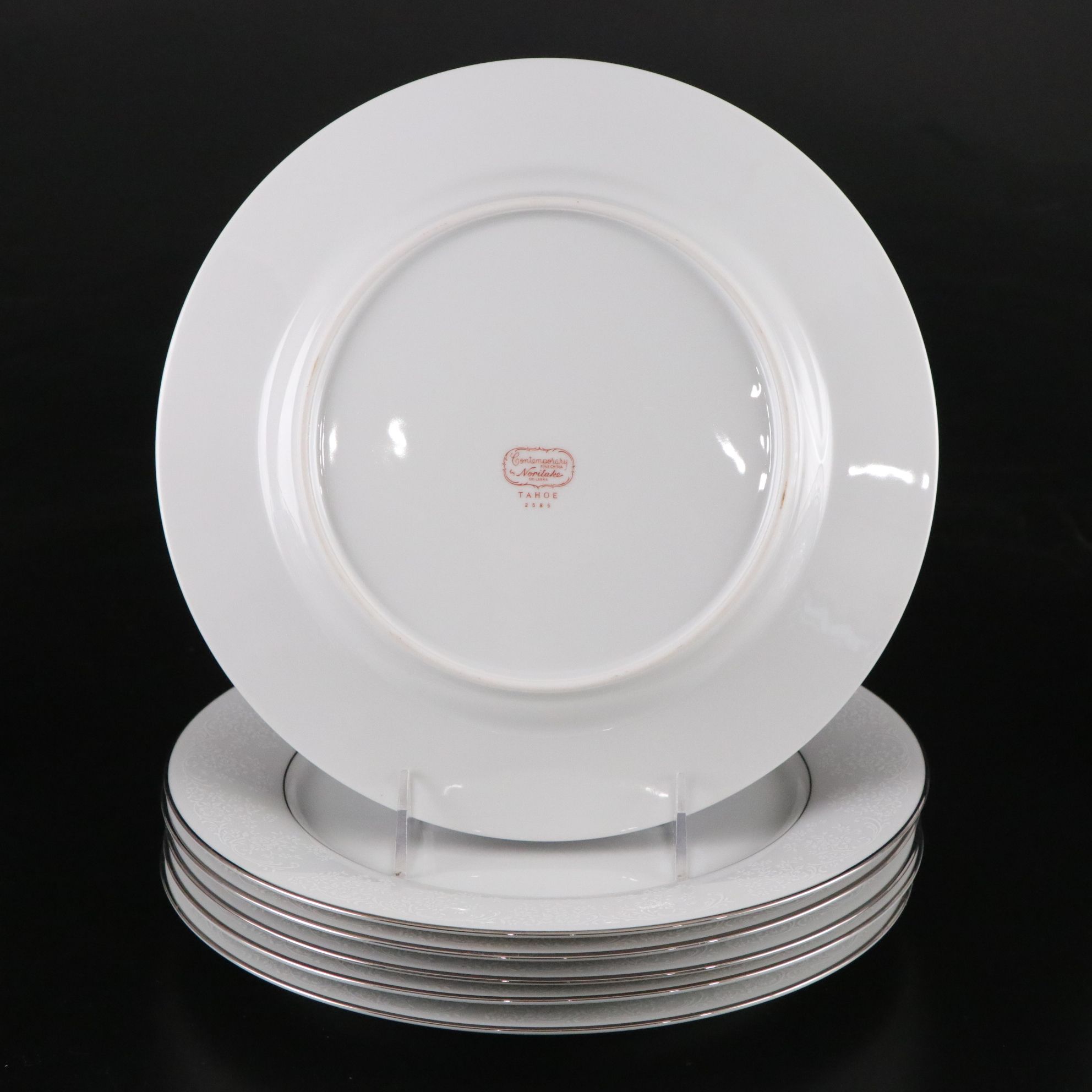 Noritake "Tahoe" & Fostoria "Sheffield" Platinum Trim Dinnerware & Glassware