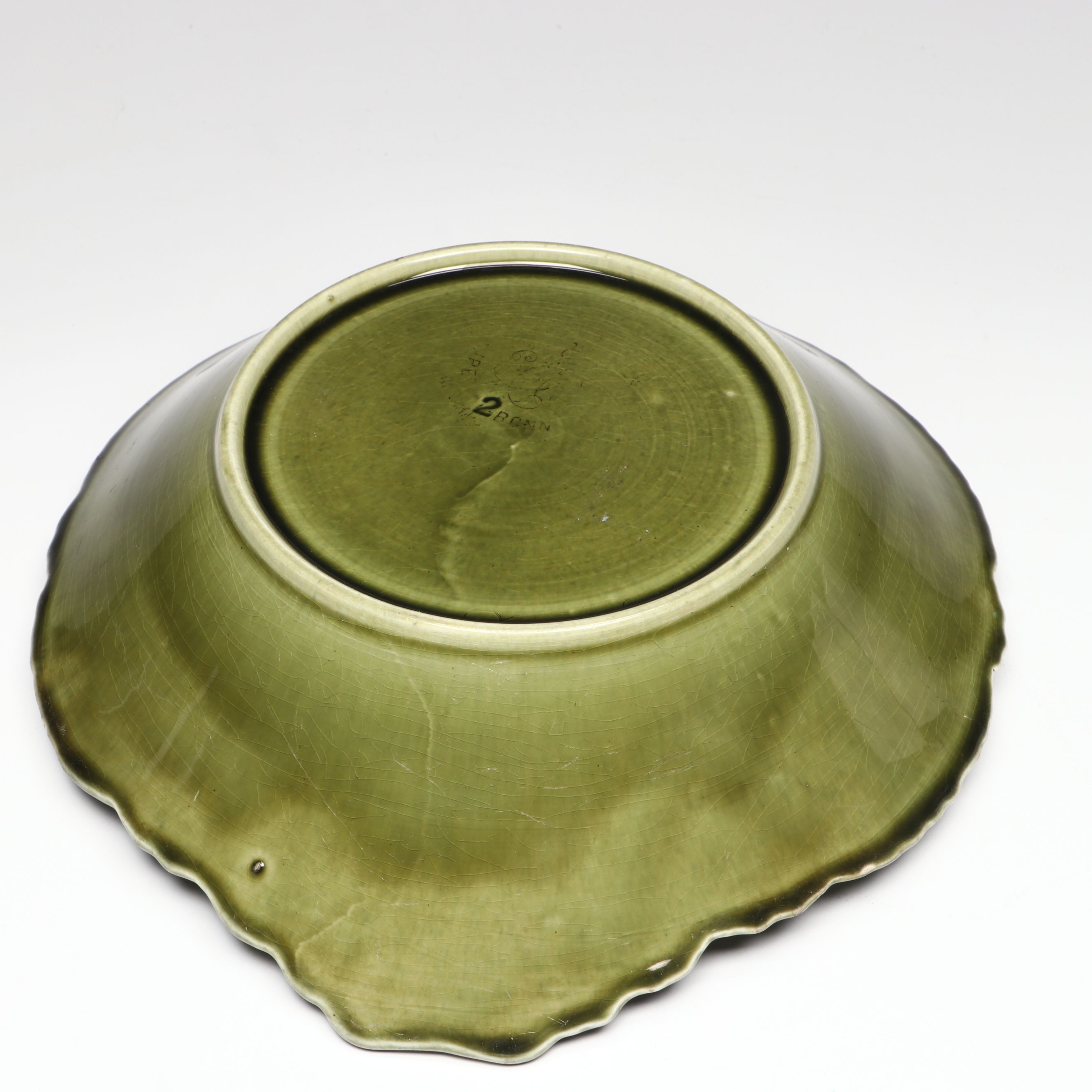 Royal Dux Ceramic Swan Vase with German Floral Ceramic Bowl