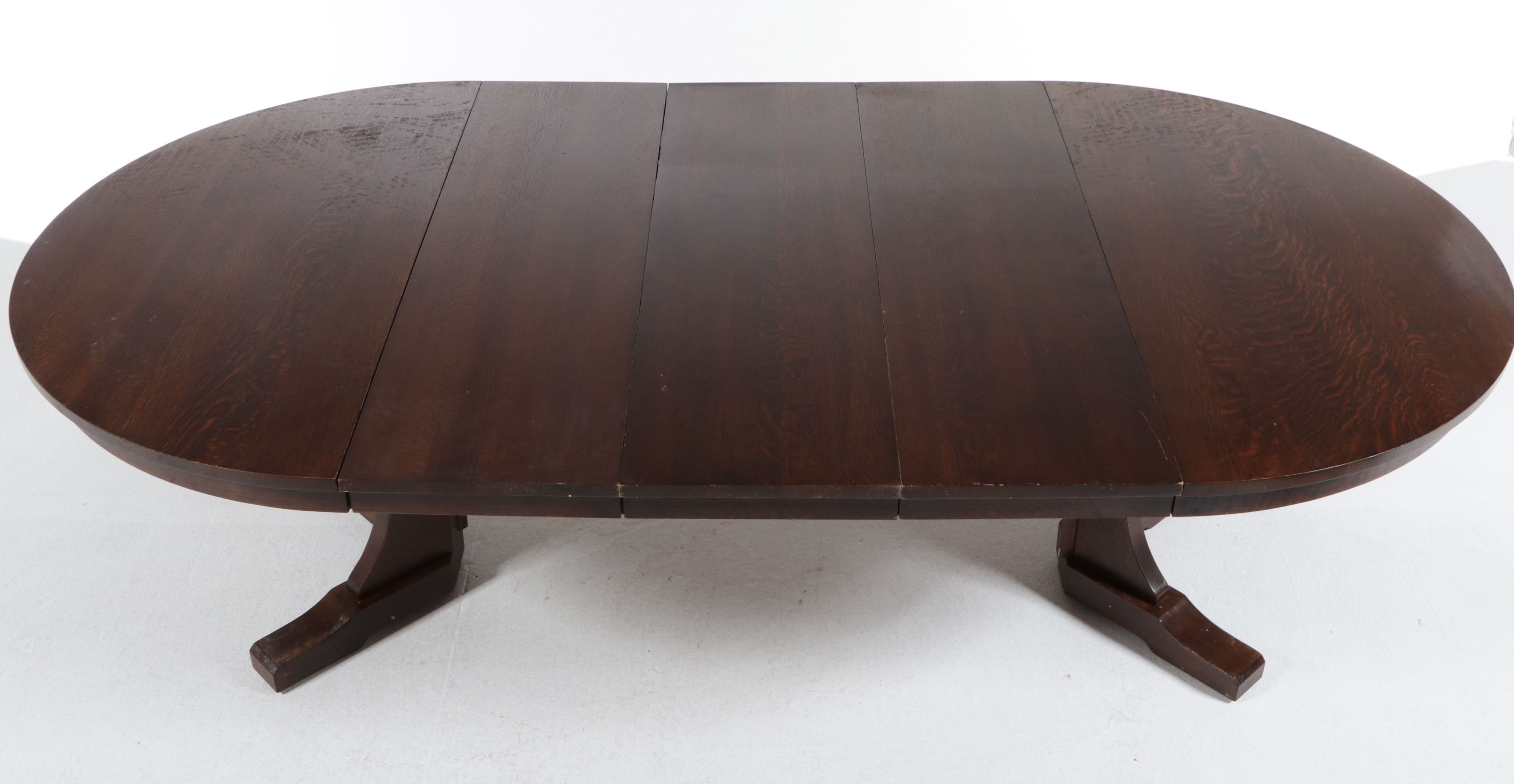 Stickley Mission Collection Quartersawn Oak Pedestal Dining Table, 2008