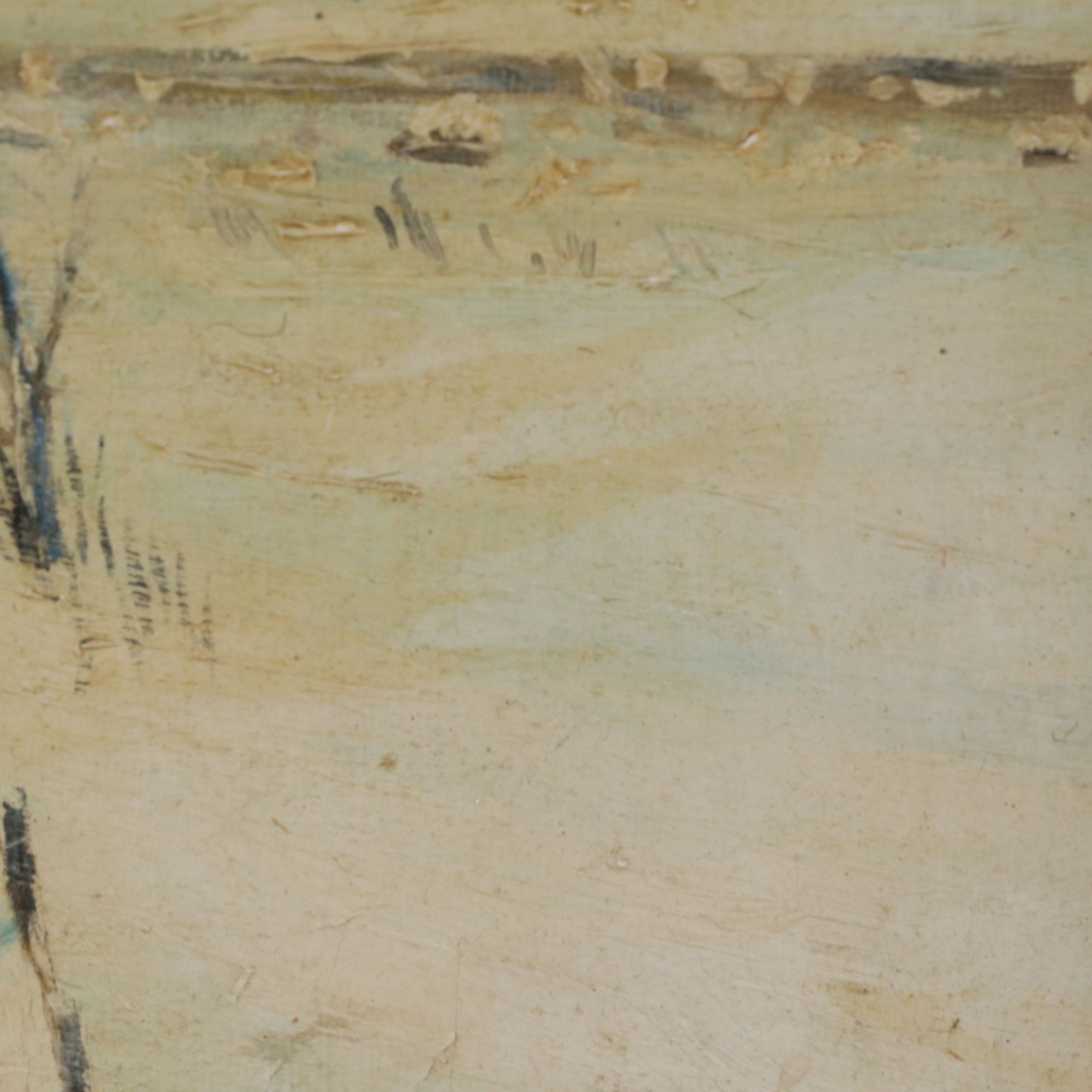 Winter Landscape Oil Painting, 20th Century