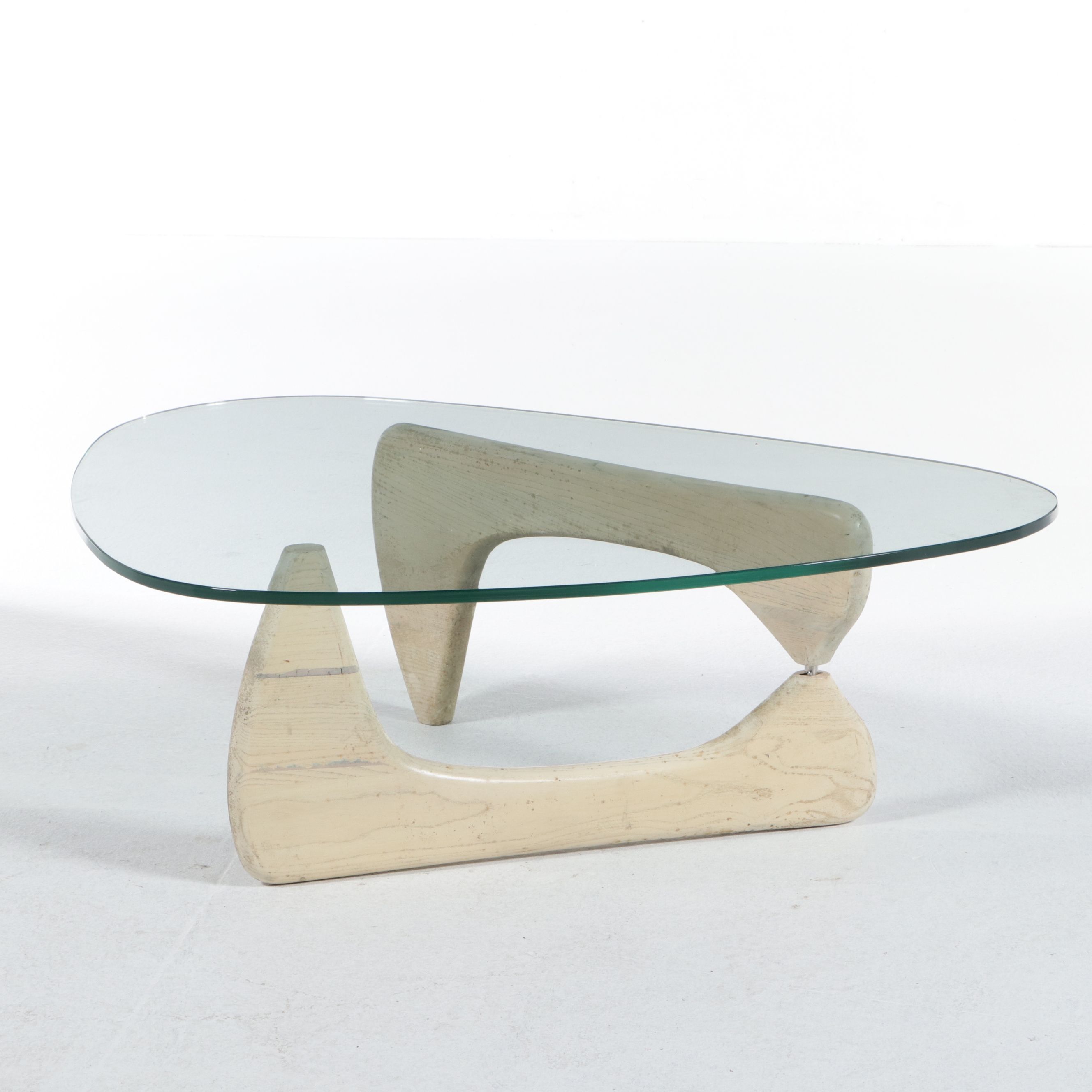 Ash and Glass Coffee Table, Mid-20th Century, Manner of Isamu Noguchi