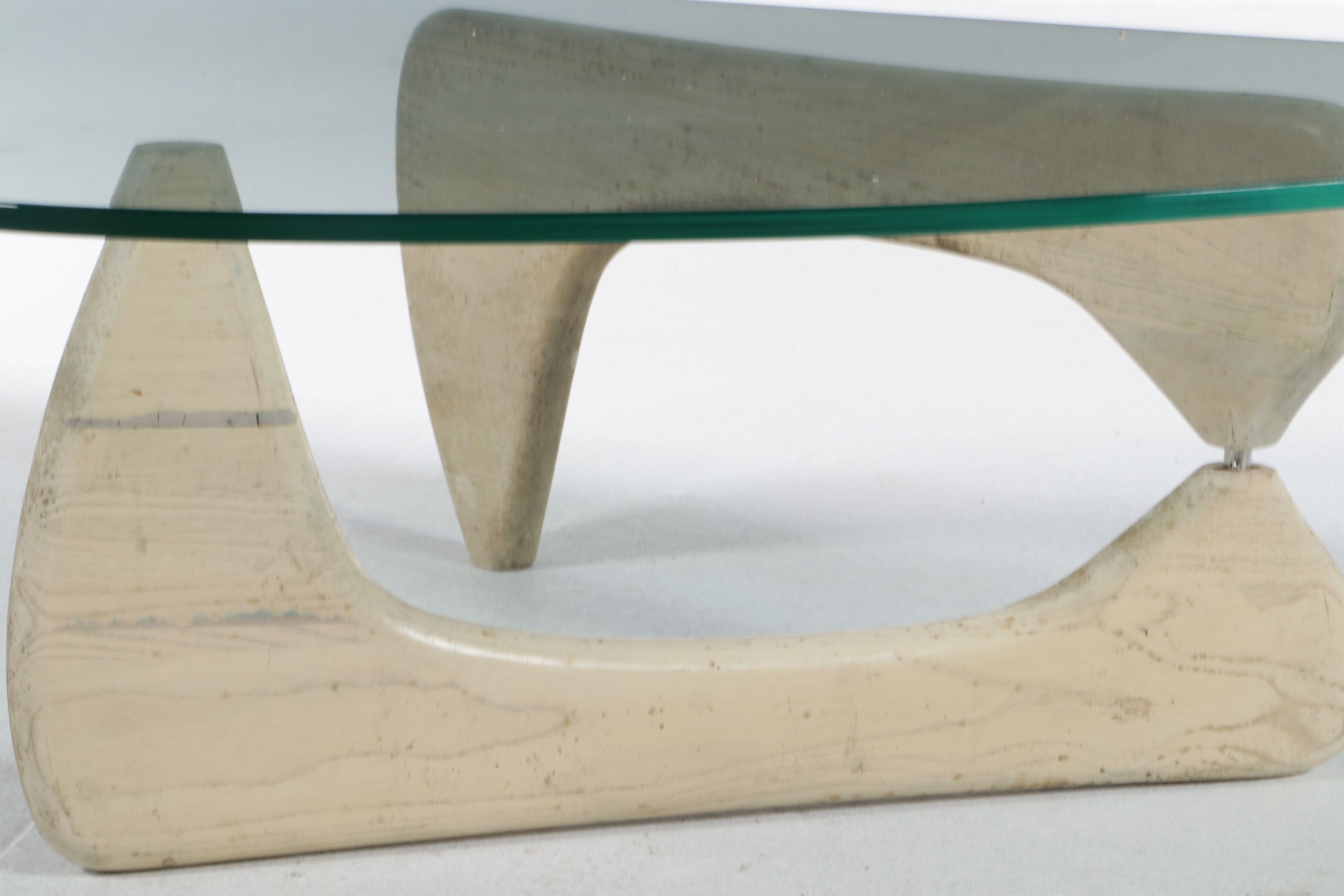 Ash and Glass Coffee Table, Mid-20th Century, Manner of Isamu Noguchi