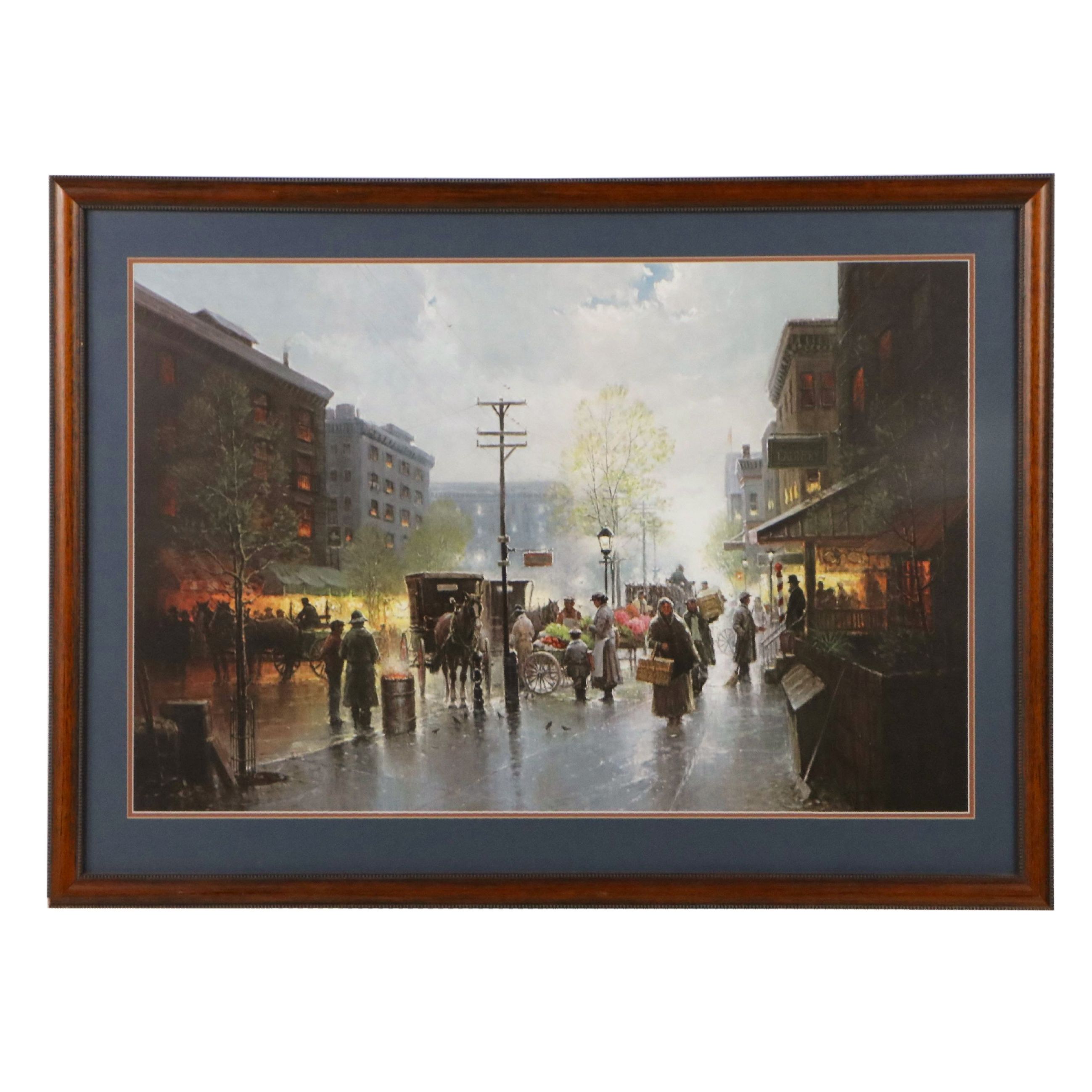 G. Harvey Offset Lithograph "Immigrants in a New Land," 1991