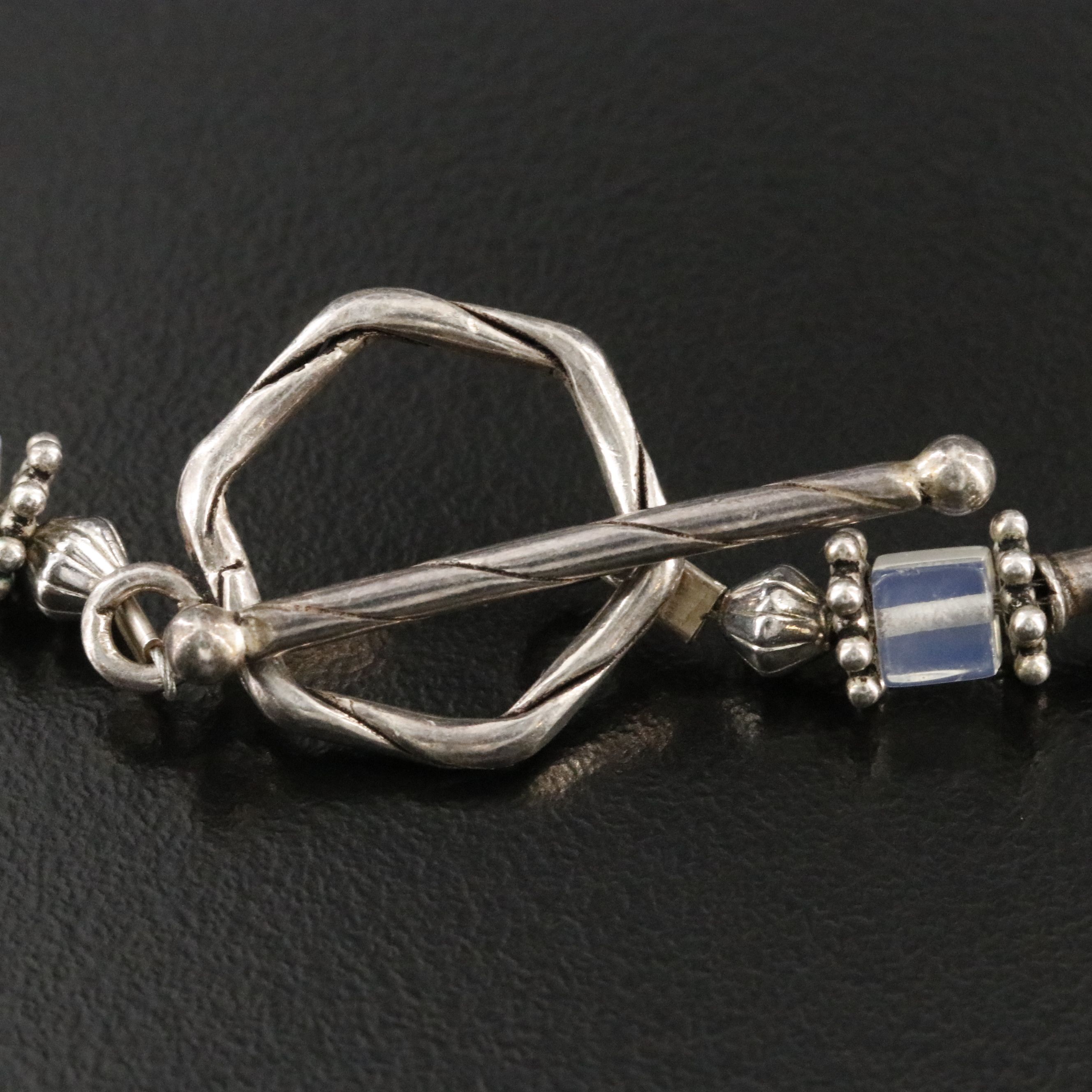 Sterling Lampwork Glass and Pearl Necklace