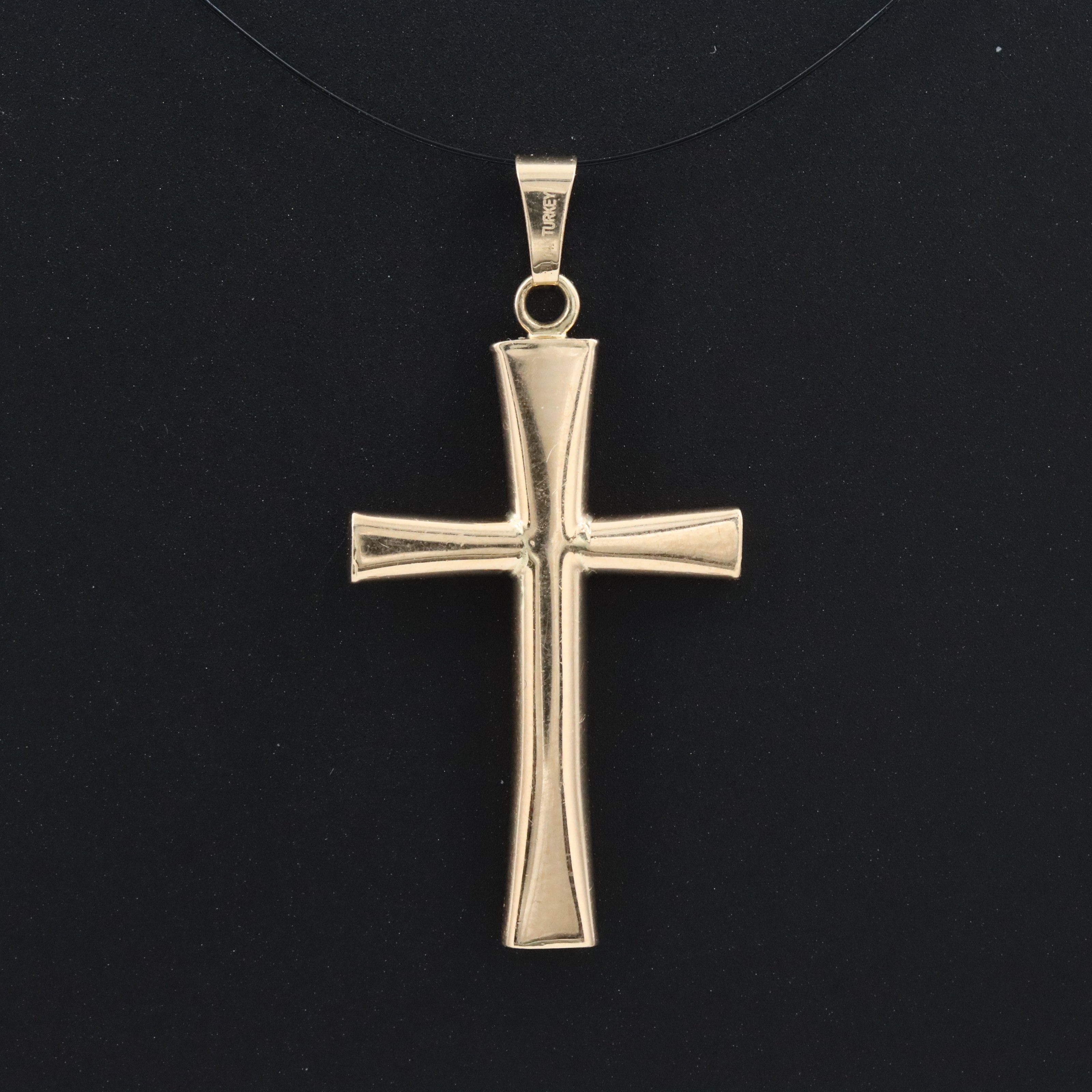 14K 0.01 CT Diamond Cross Pendant