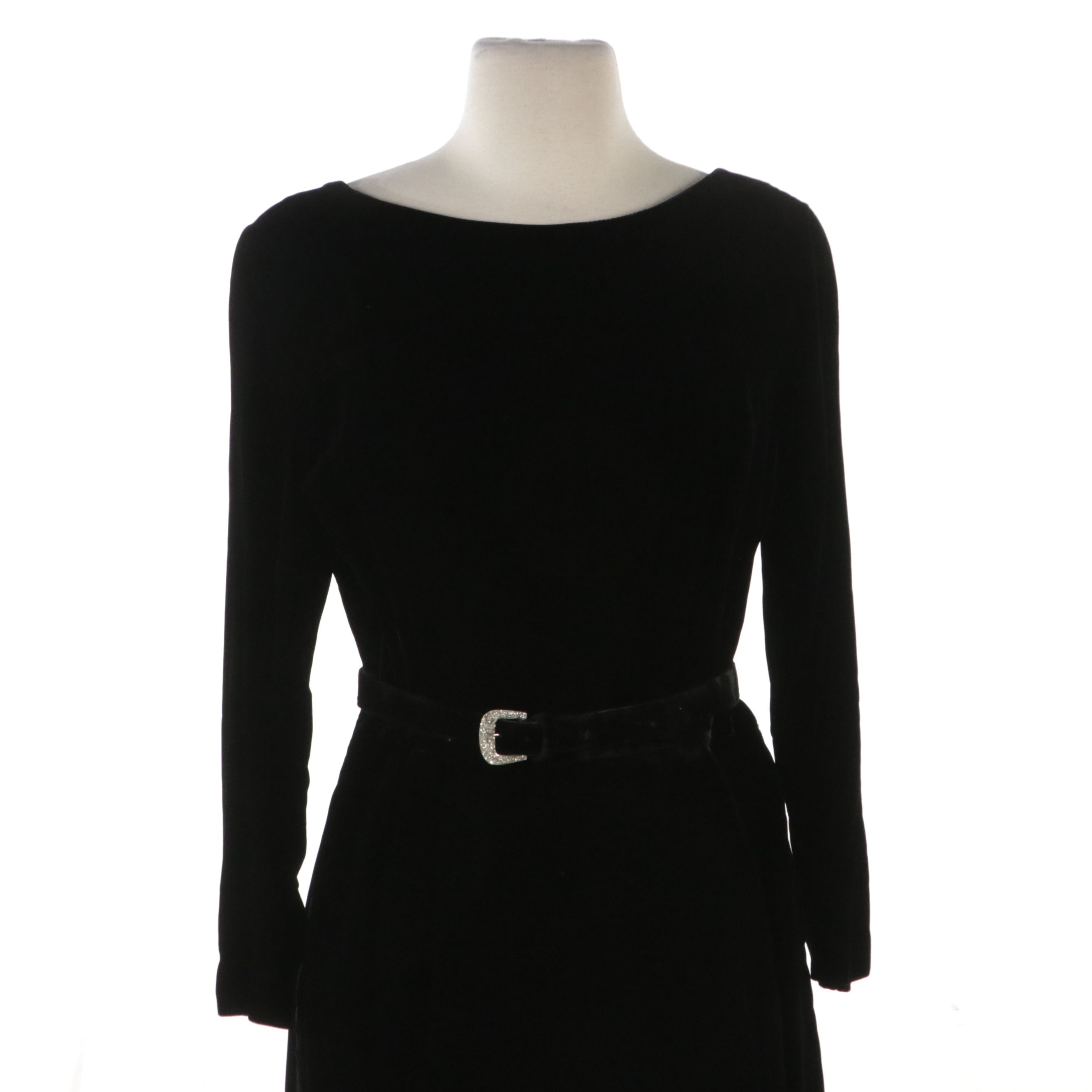 Perry Pearlized Bead and Rhinestone Embellished Blouse and Jeunesse Velvet Dress