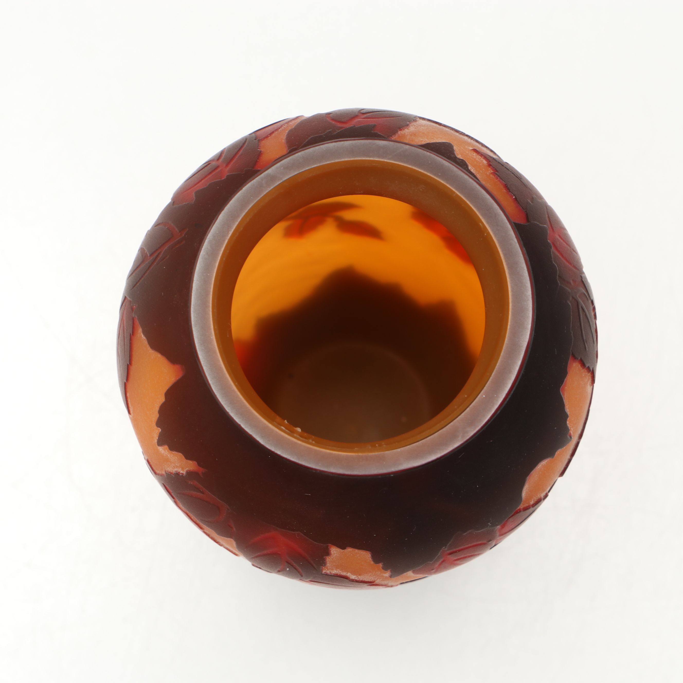 Gallé Style Floral Cameo Art Glass Vase