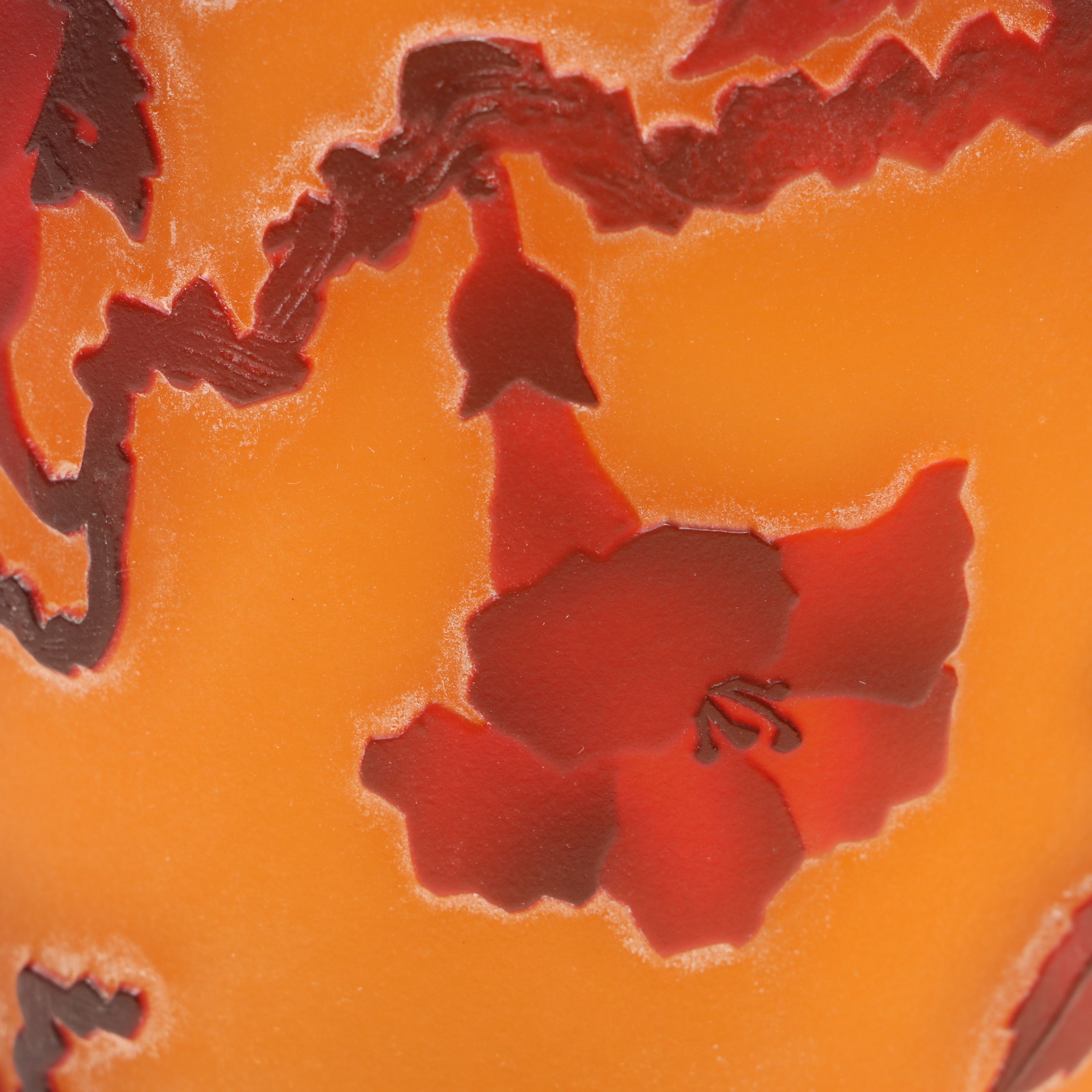 Gallé Style Floral Cameo Art Glass Vase