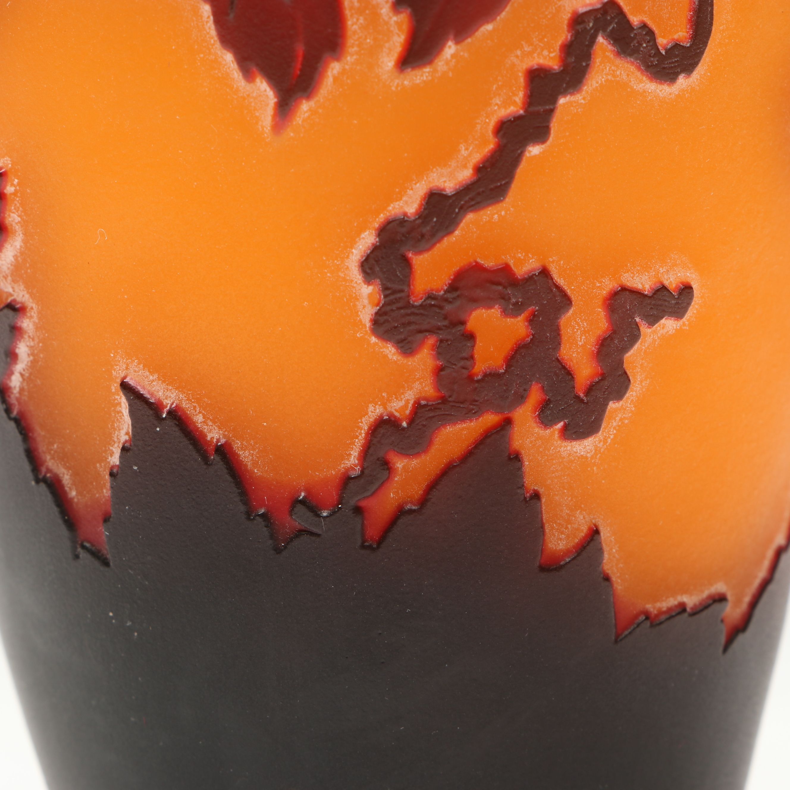 Gallé Style Floral Cameo Art Glass Vase