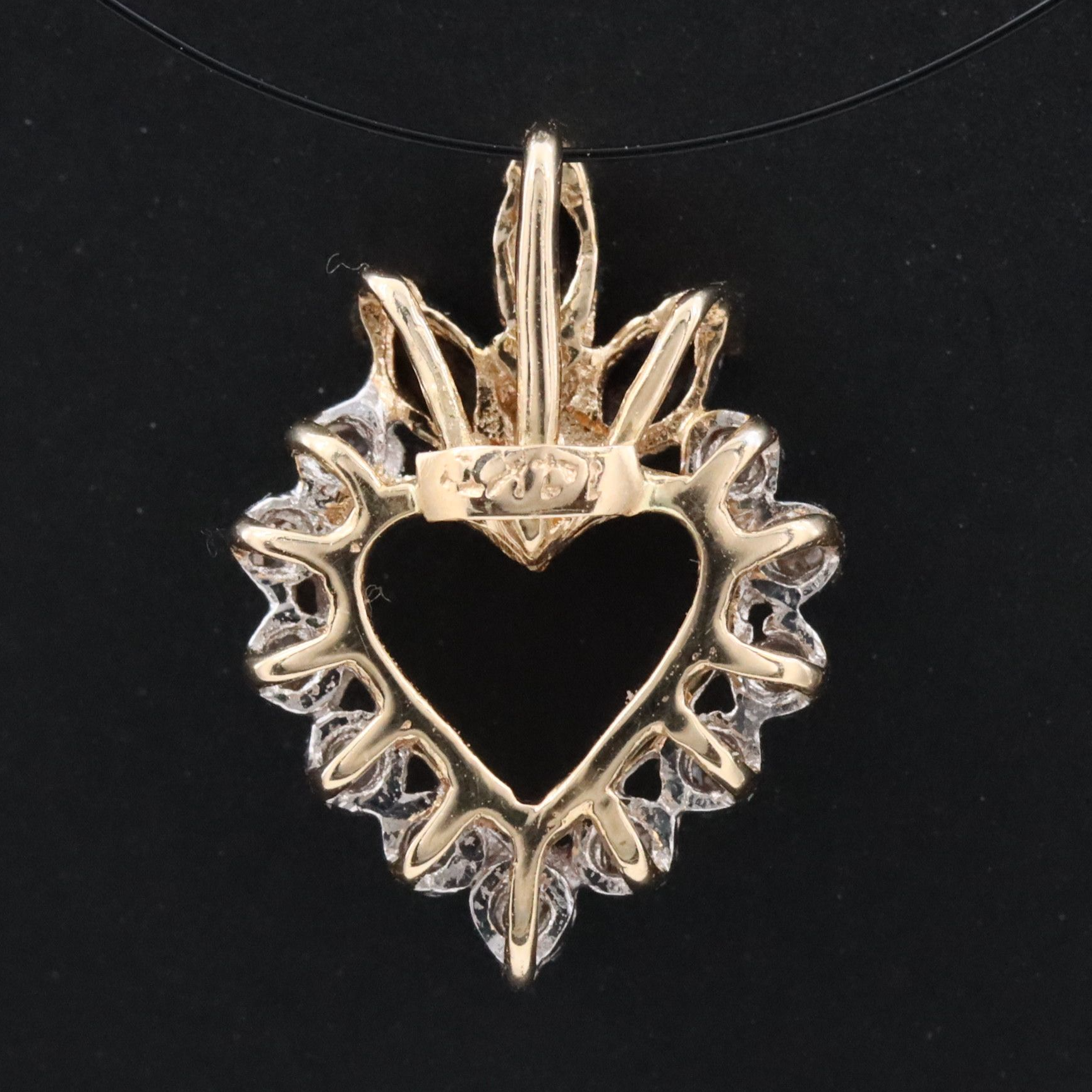 14K Sapphire and Diamond Heart Pendant