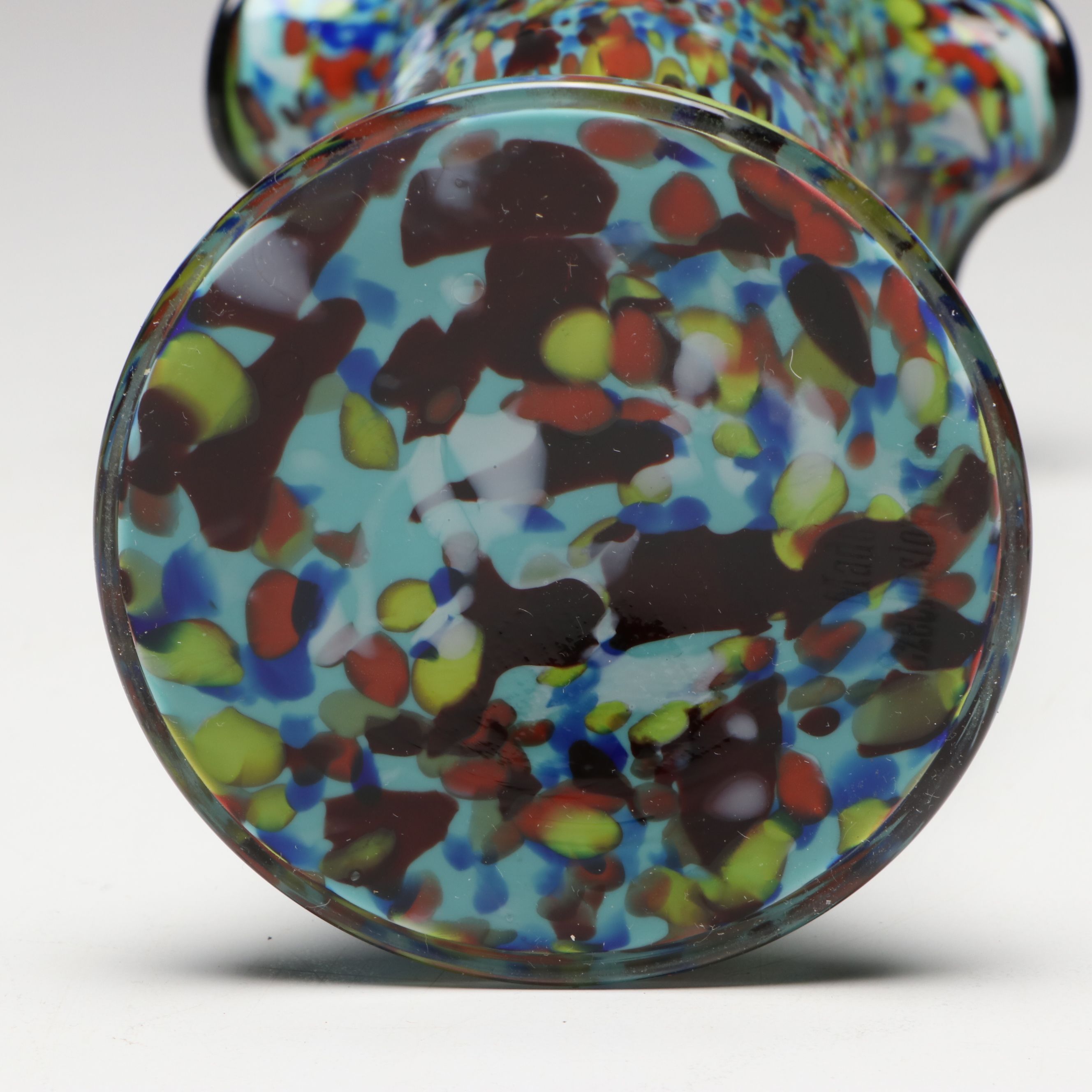 Bohemian Art Glass Vase and Basket with Fenton Cobalt Egg and Paperweights