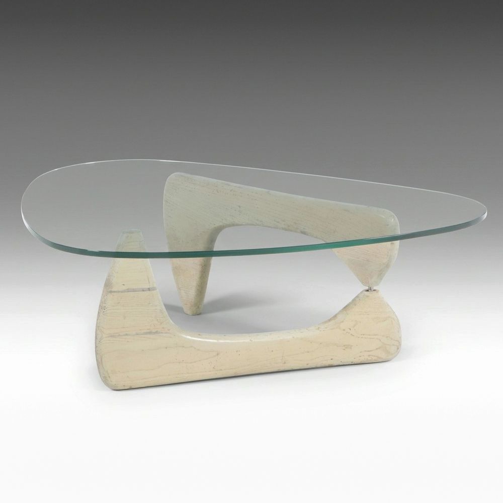 Ash and Glass Coffee Table, Mid-20th Century, Manner of Isamu Noguchi