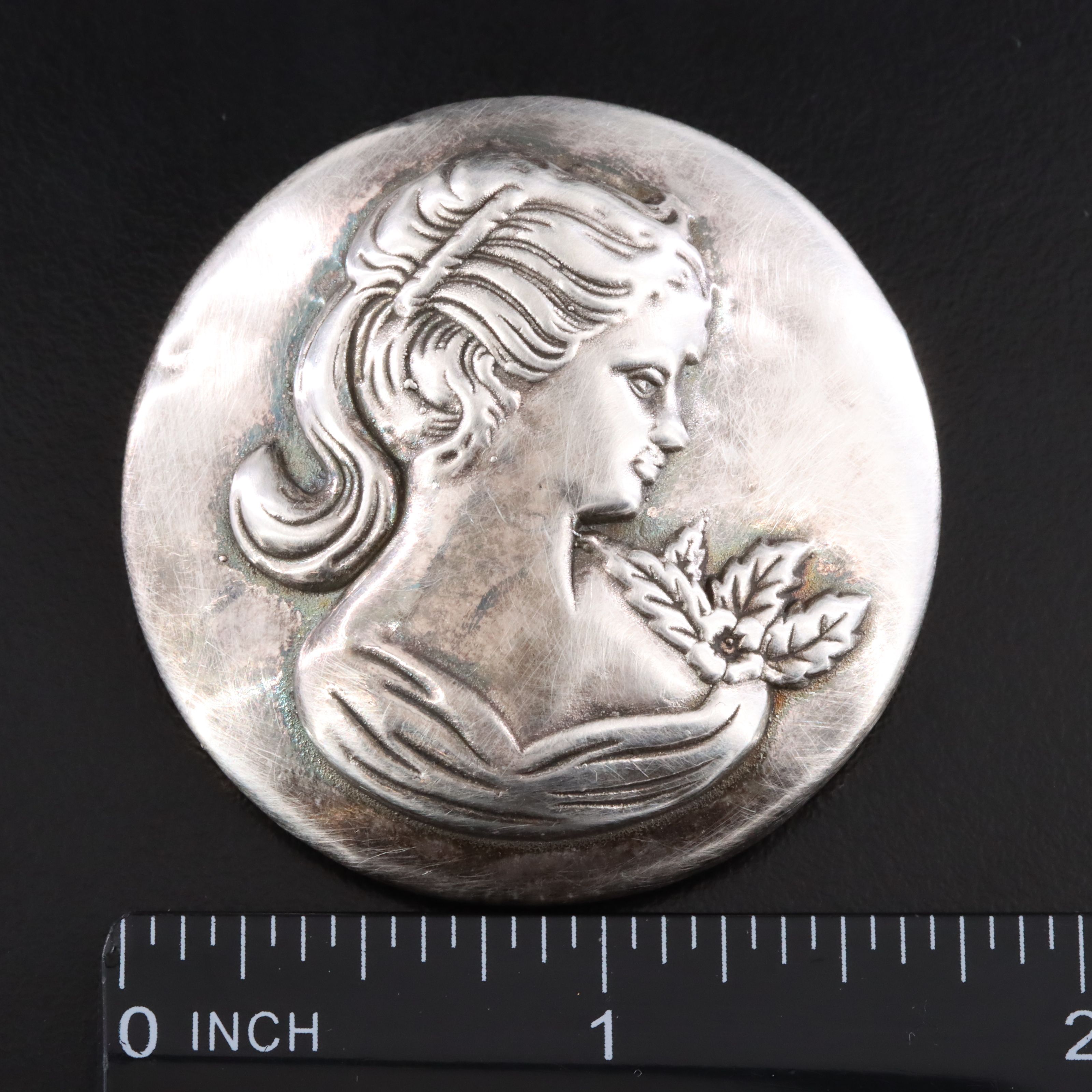 Sterling Electroformed Portrait Converter Brooch