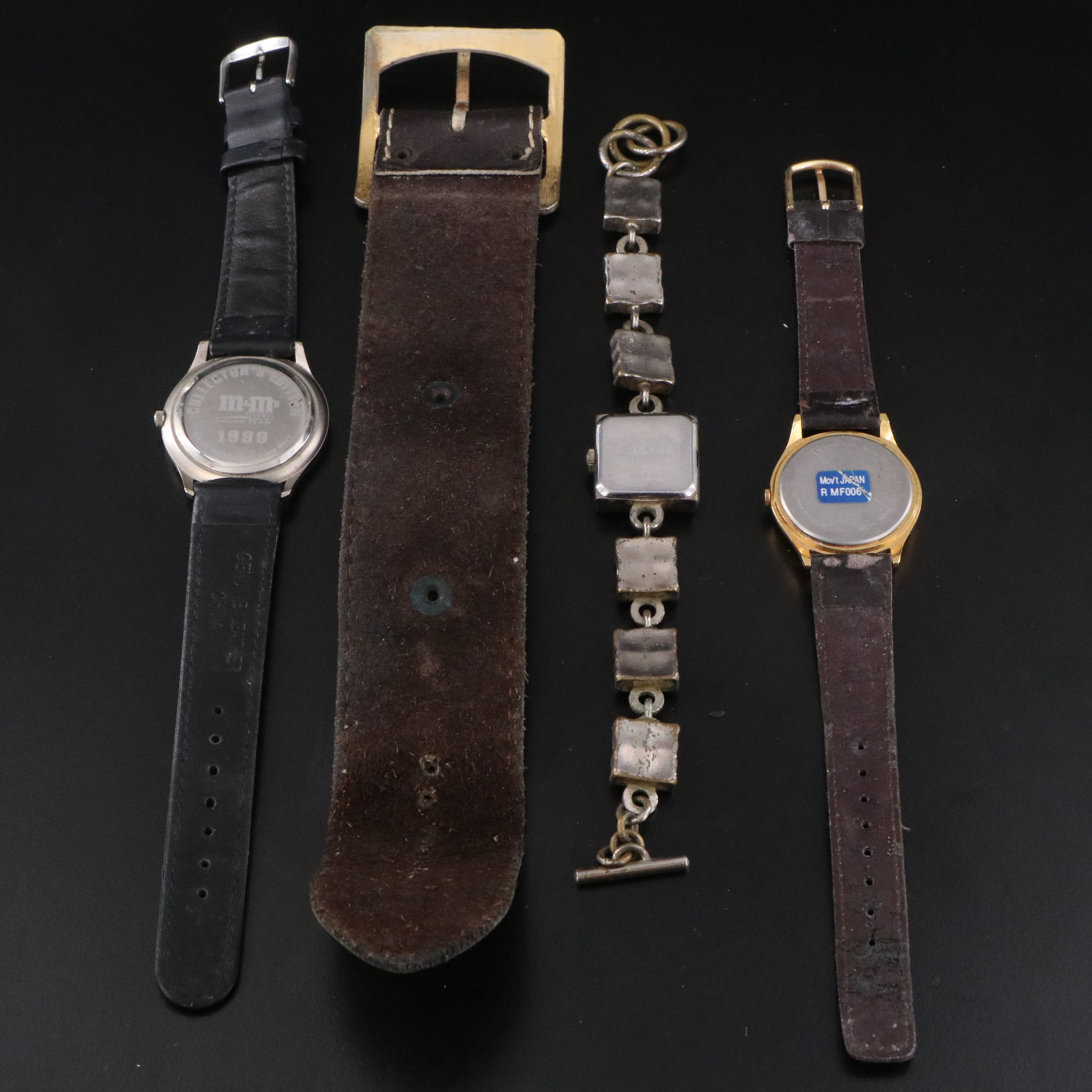 Collection of Fossil and Novelty Mickey Mouse and M & M Watches