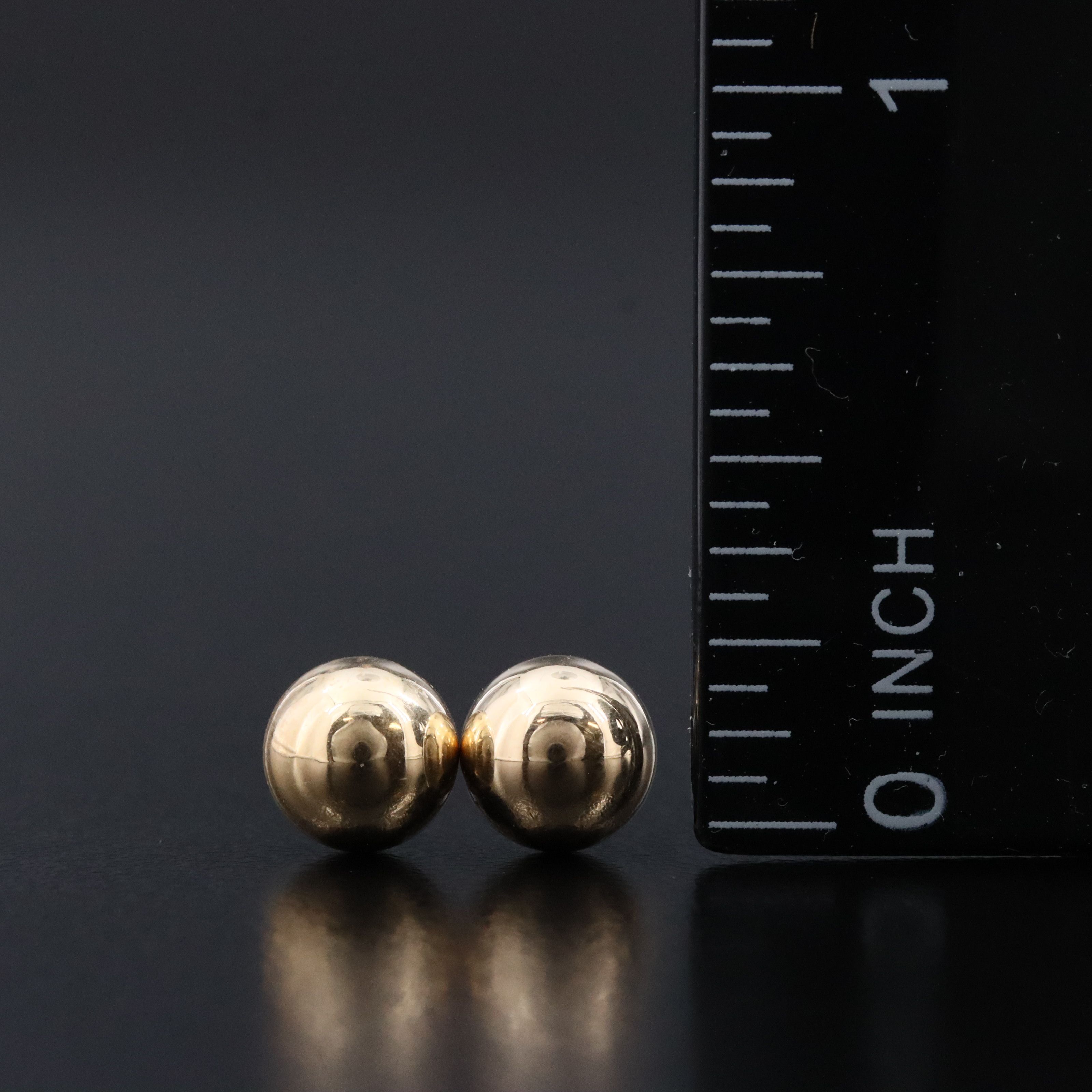 14K Sphere Stud Earrings