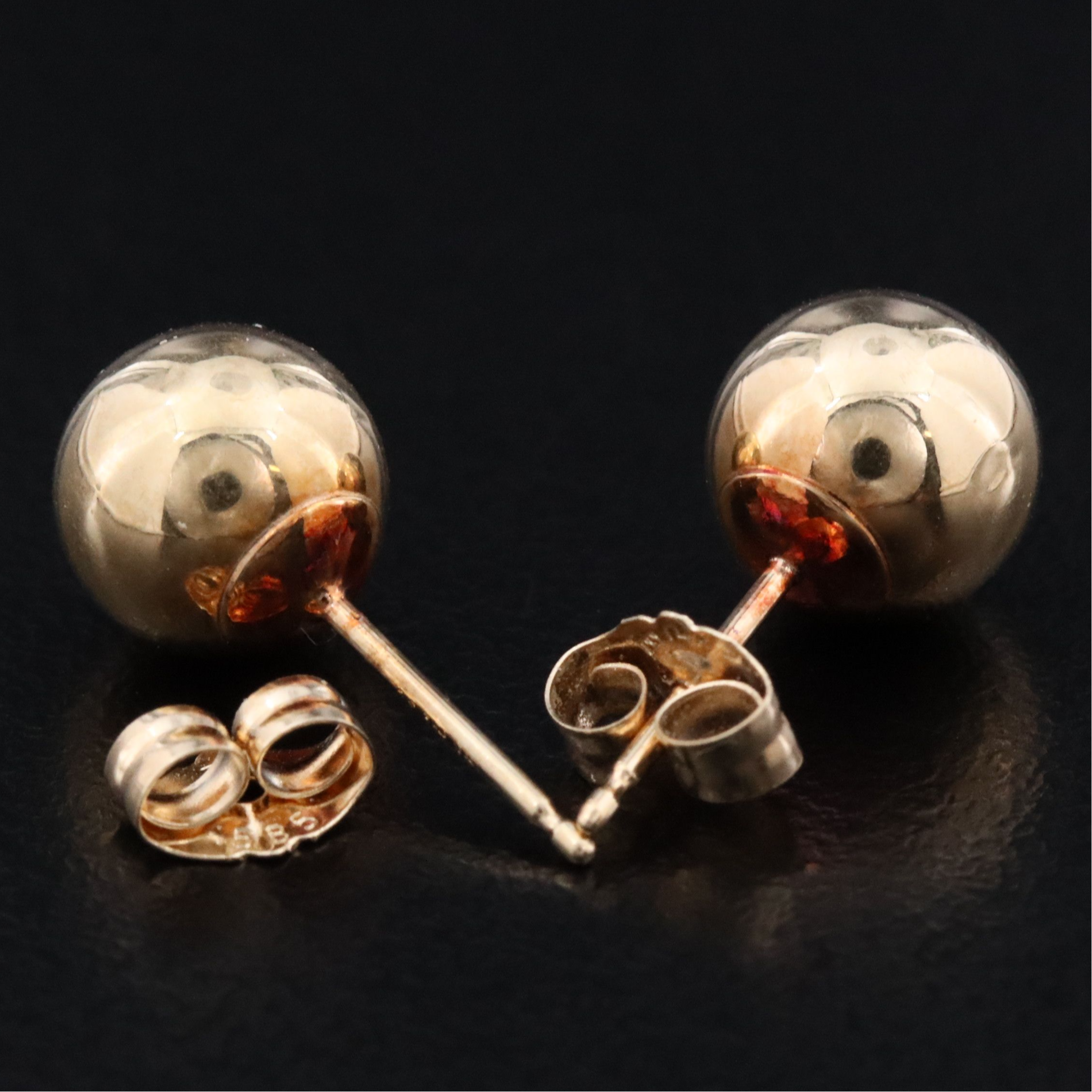 14K Sphere Stud Earrings