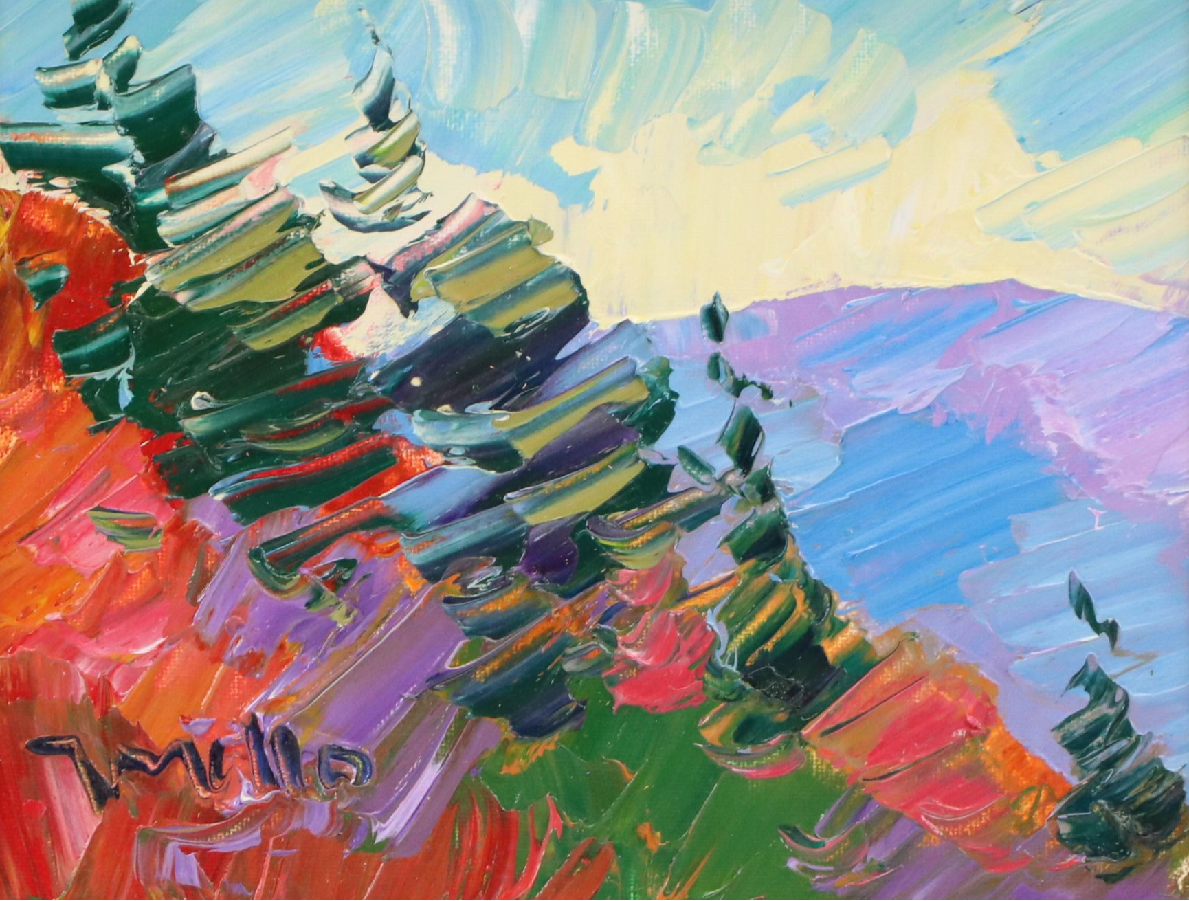 Jose Trujillo Oil Painting "Pine Trees," 2016