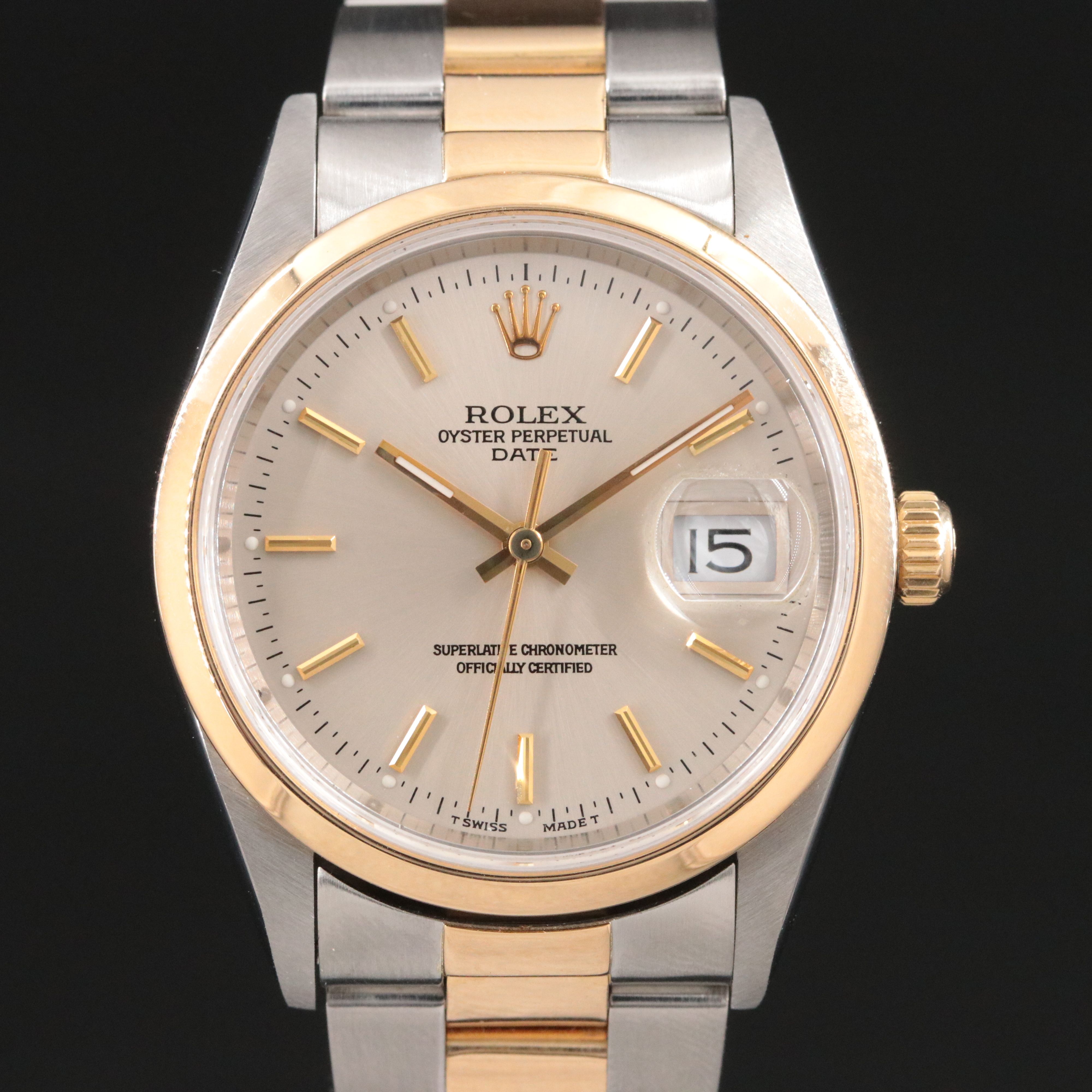 Rolex Oyster Perpetual Date 15203 18K/Steel Watch c.1997