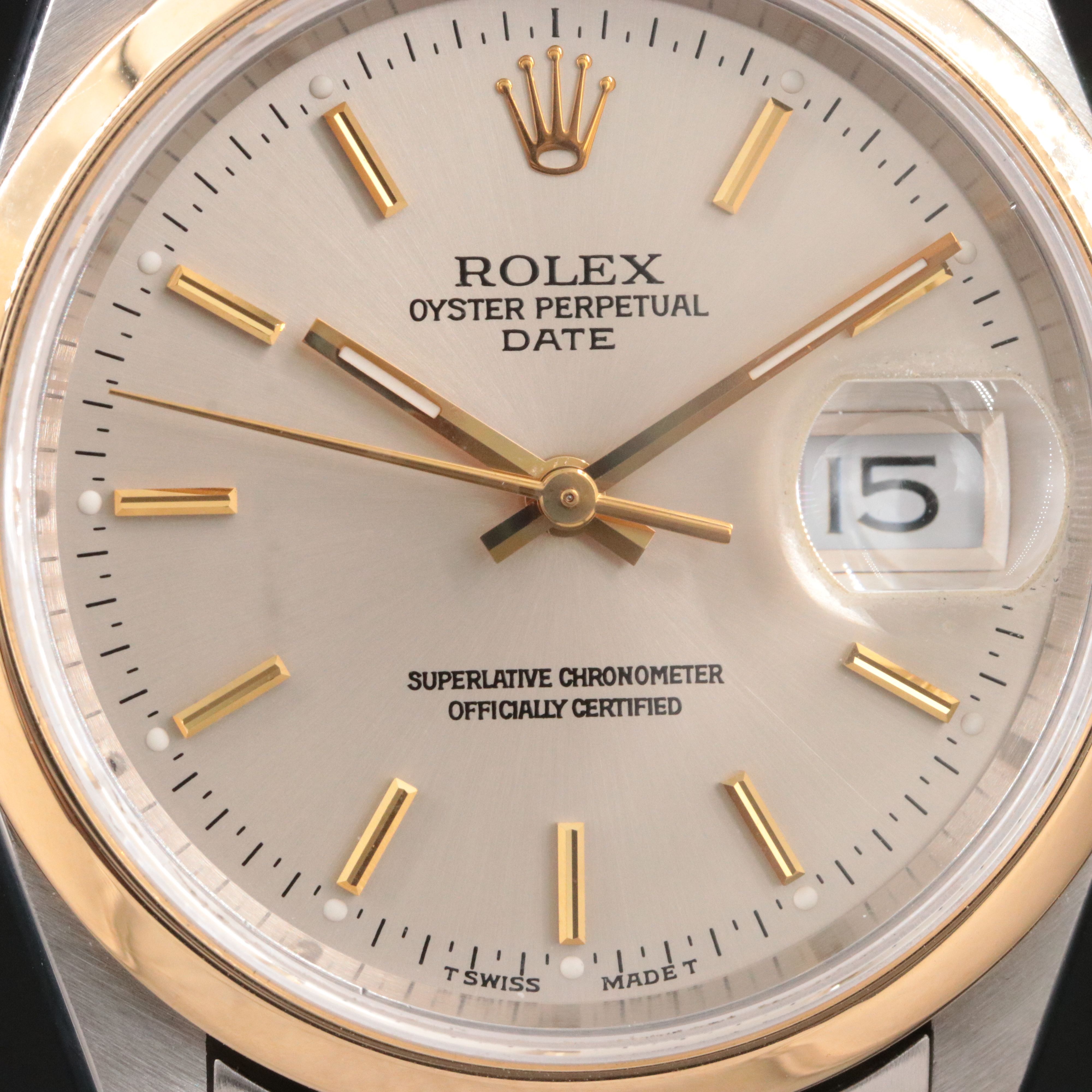 Rolex Oyster Perpetual Date 15203 18K/Steel Watch c.1997