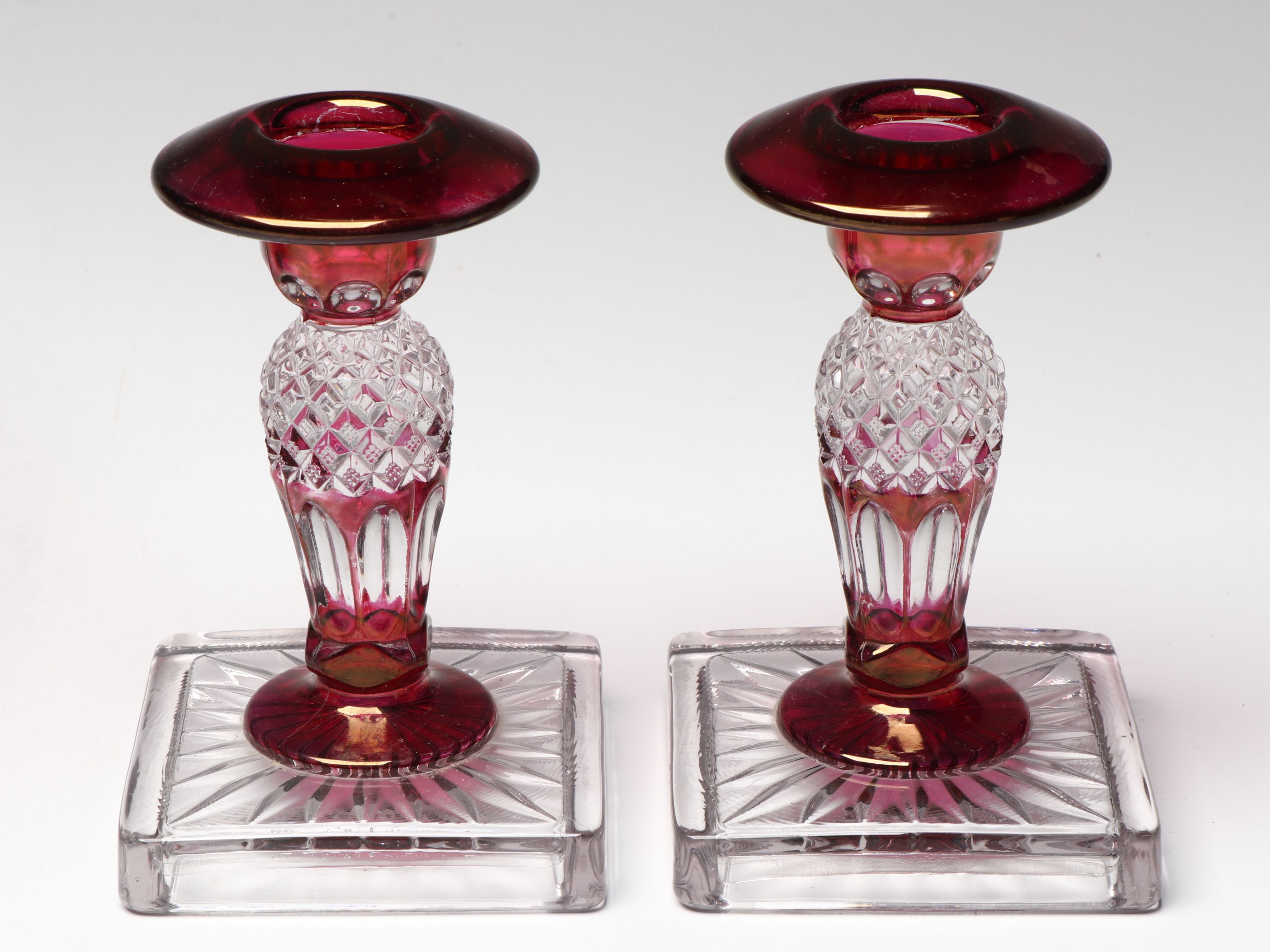 Zajecar Kristal and More Bohemian Glass Style Pedestal Bowls and Candlesticks
