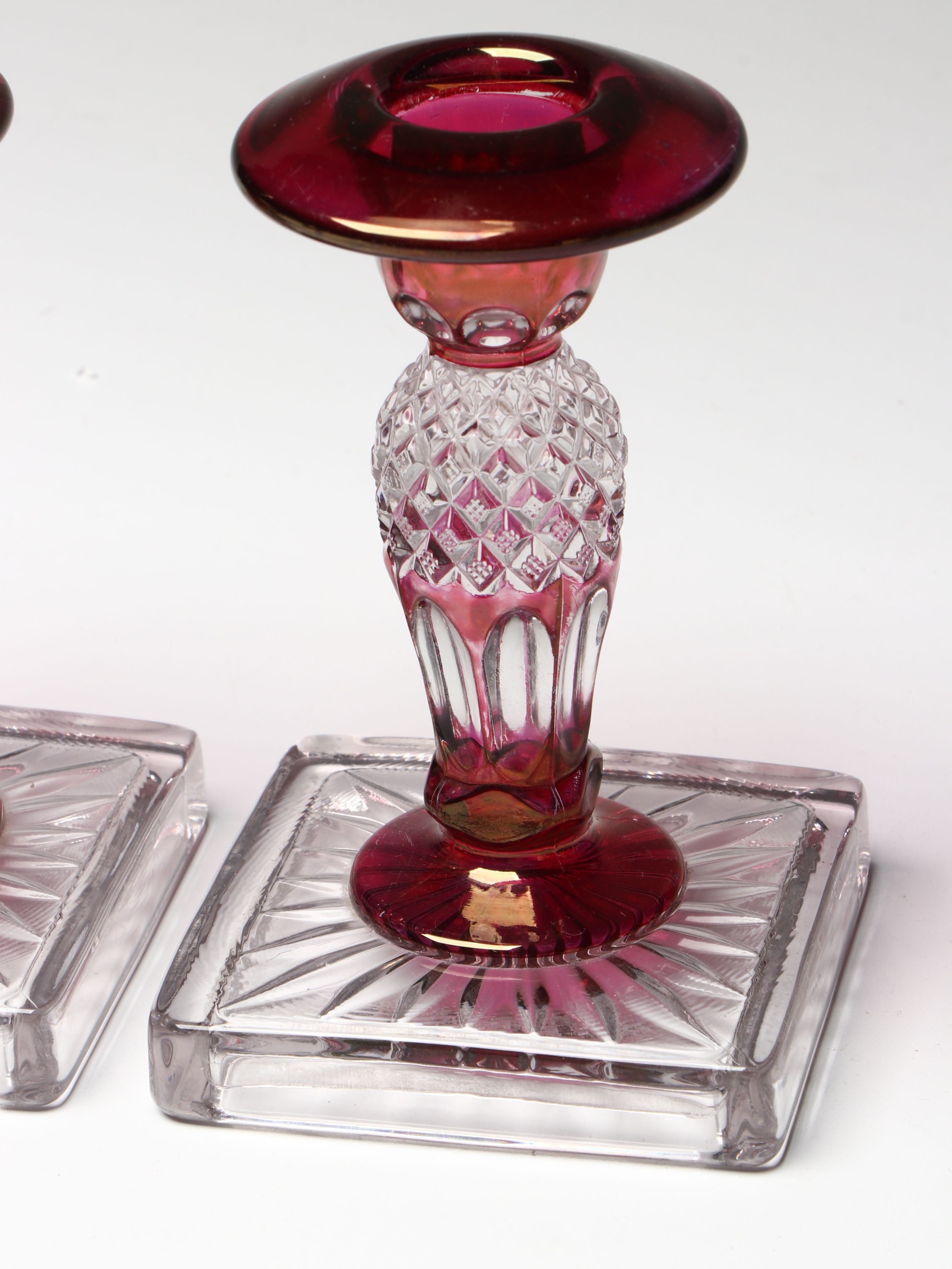 Zajecar Kristal and More Bohemian Glass Style Pedestal Bowls and Candlesticks