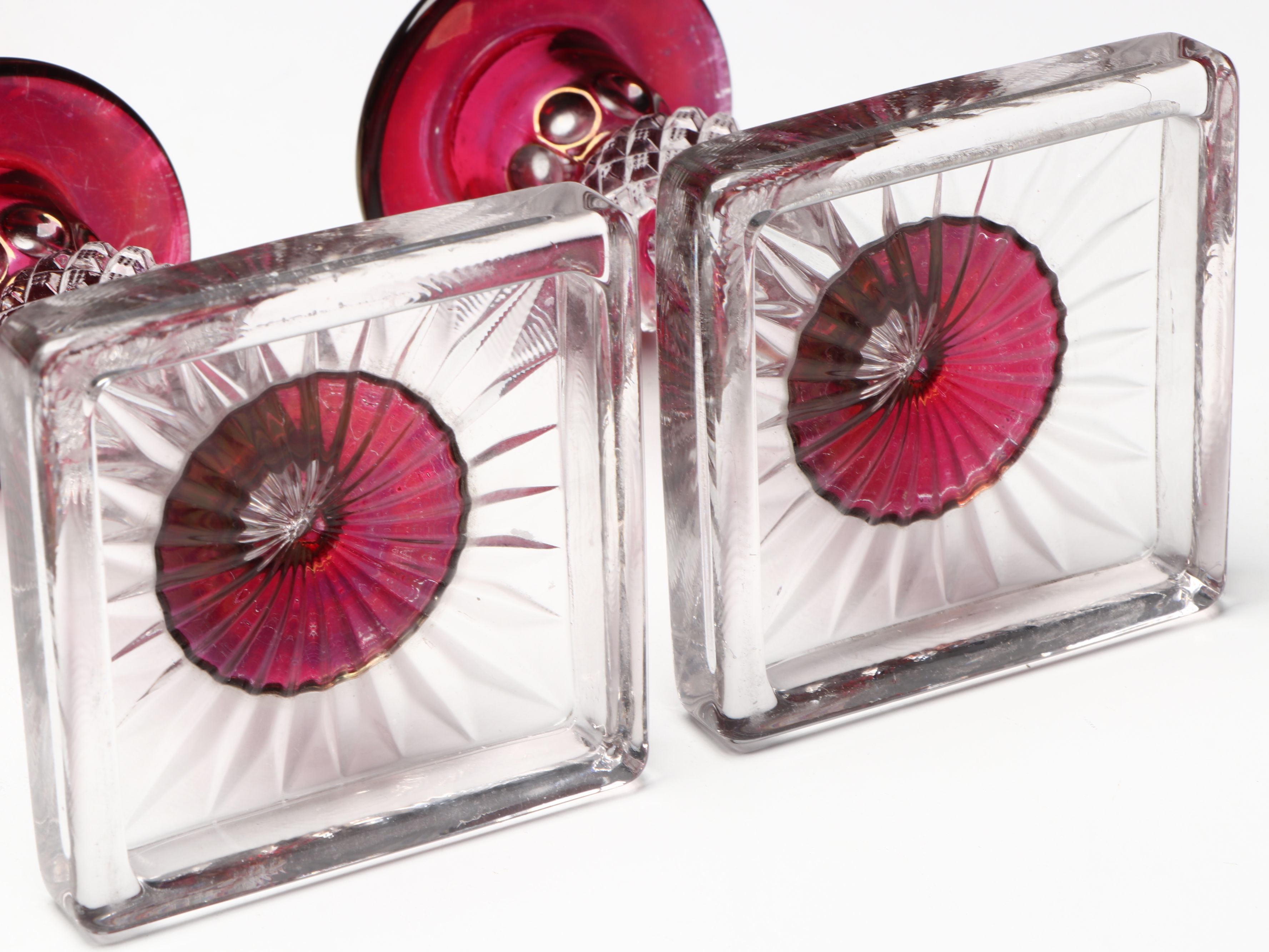 Zajecar Kristal and More Bohemian Glass Style Pedestal Bowls and Candlesticks