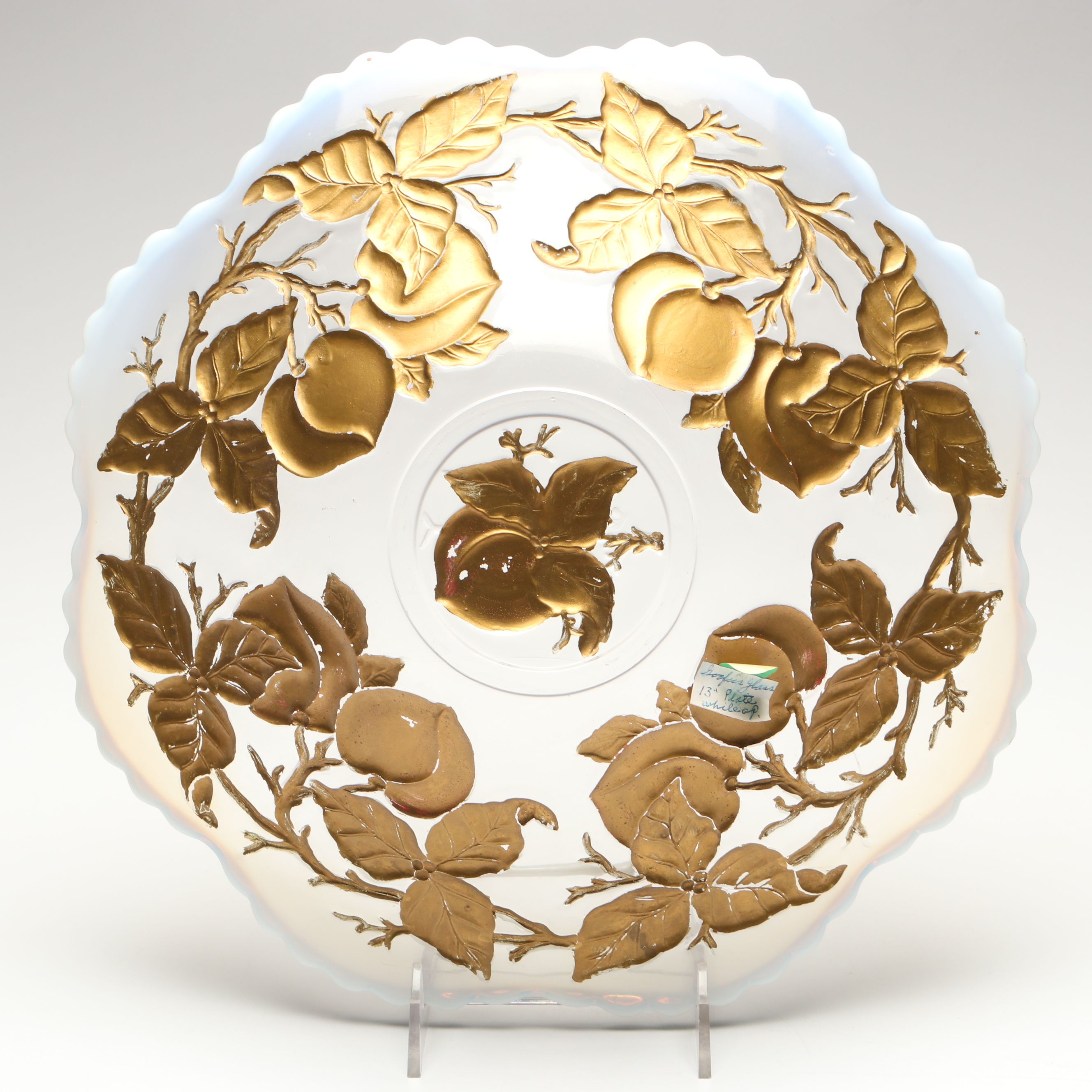 Goofus Glass Centerpiece and Basket Bowl, Early 20th Century