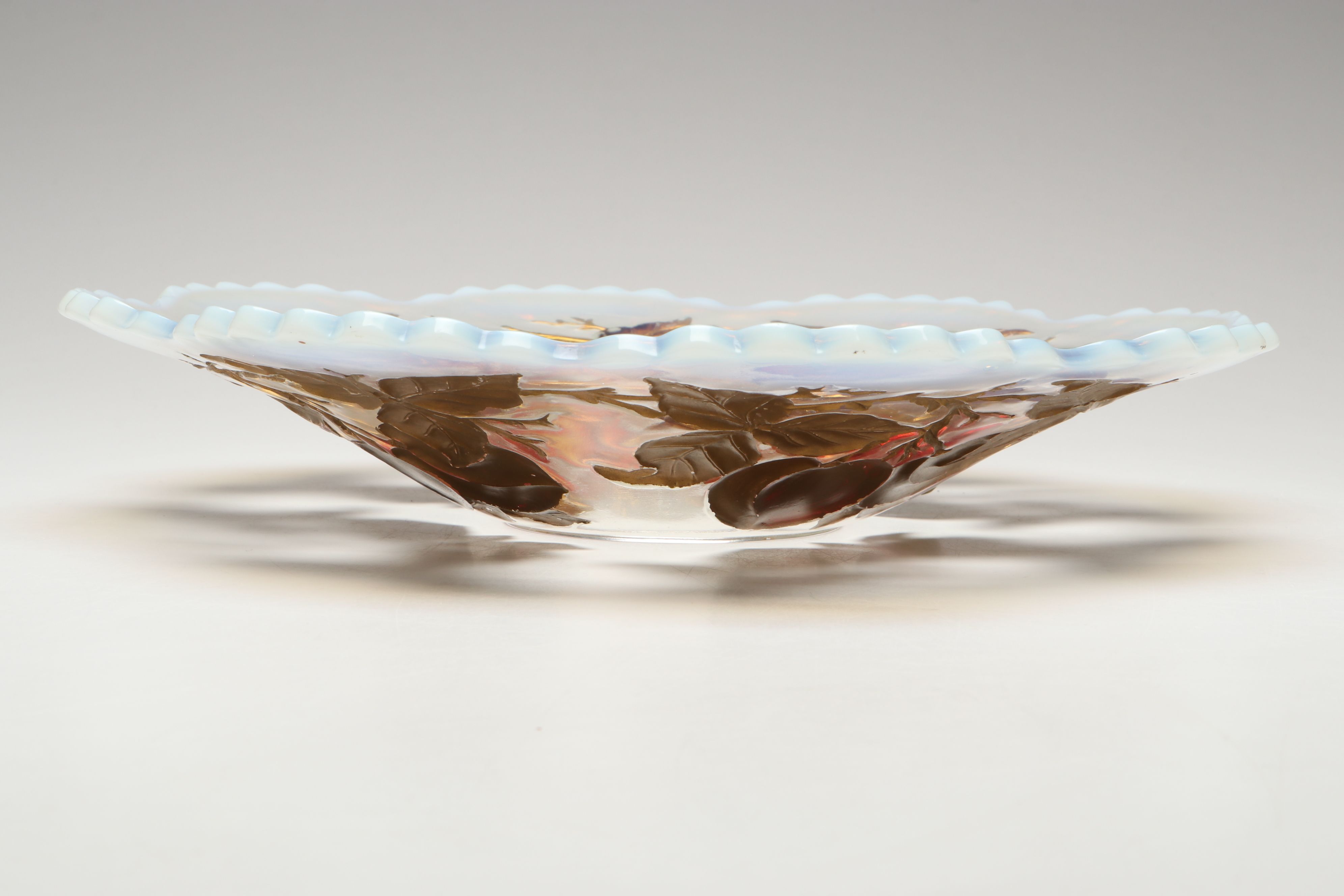 Goofus Glass Centerpiece and Basket Bowl, Early 20th Century