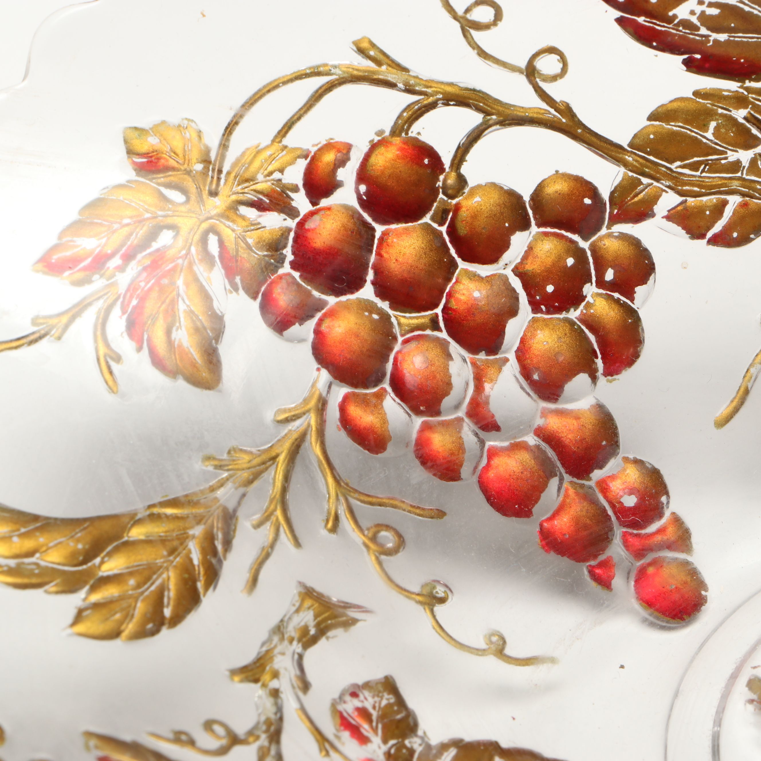 Goofus Glass Centerpiece and Basket Bowl, Early 20th Century