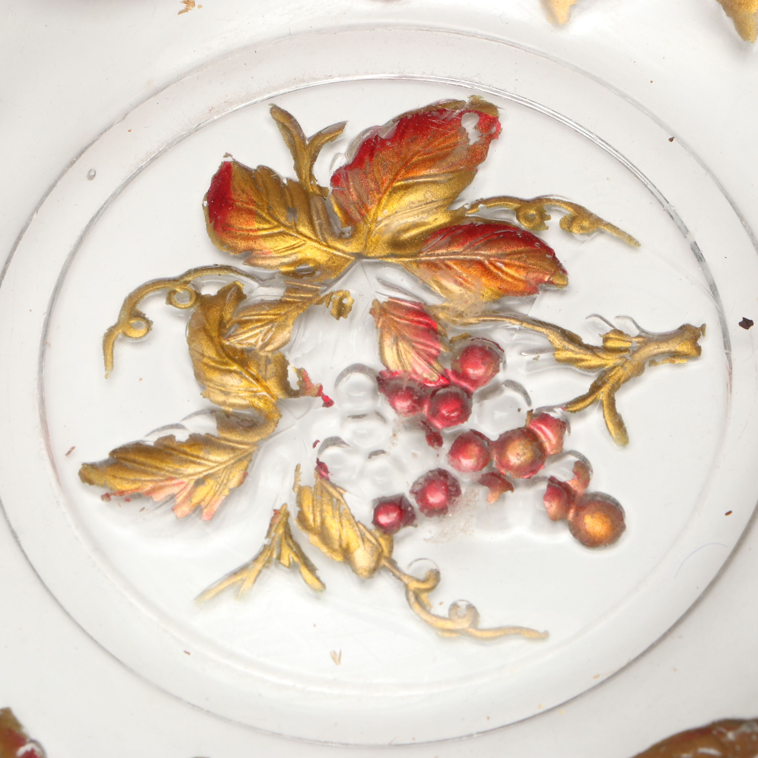 Goofus Glass Centerpiece and Basket Bowl, Early 20th Century