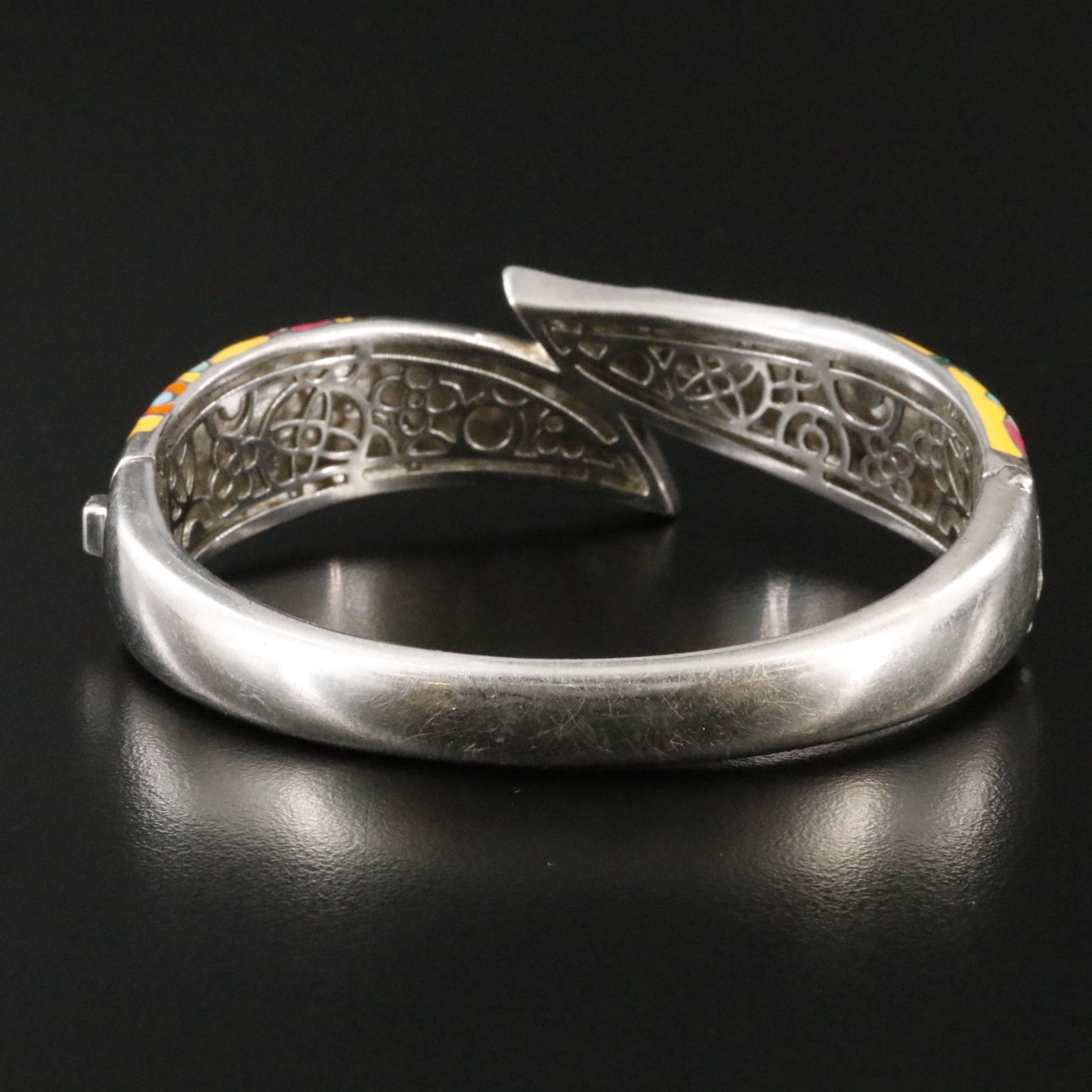 Belle Étoile Sterling Hinged Bracelet with Enamel and CZ